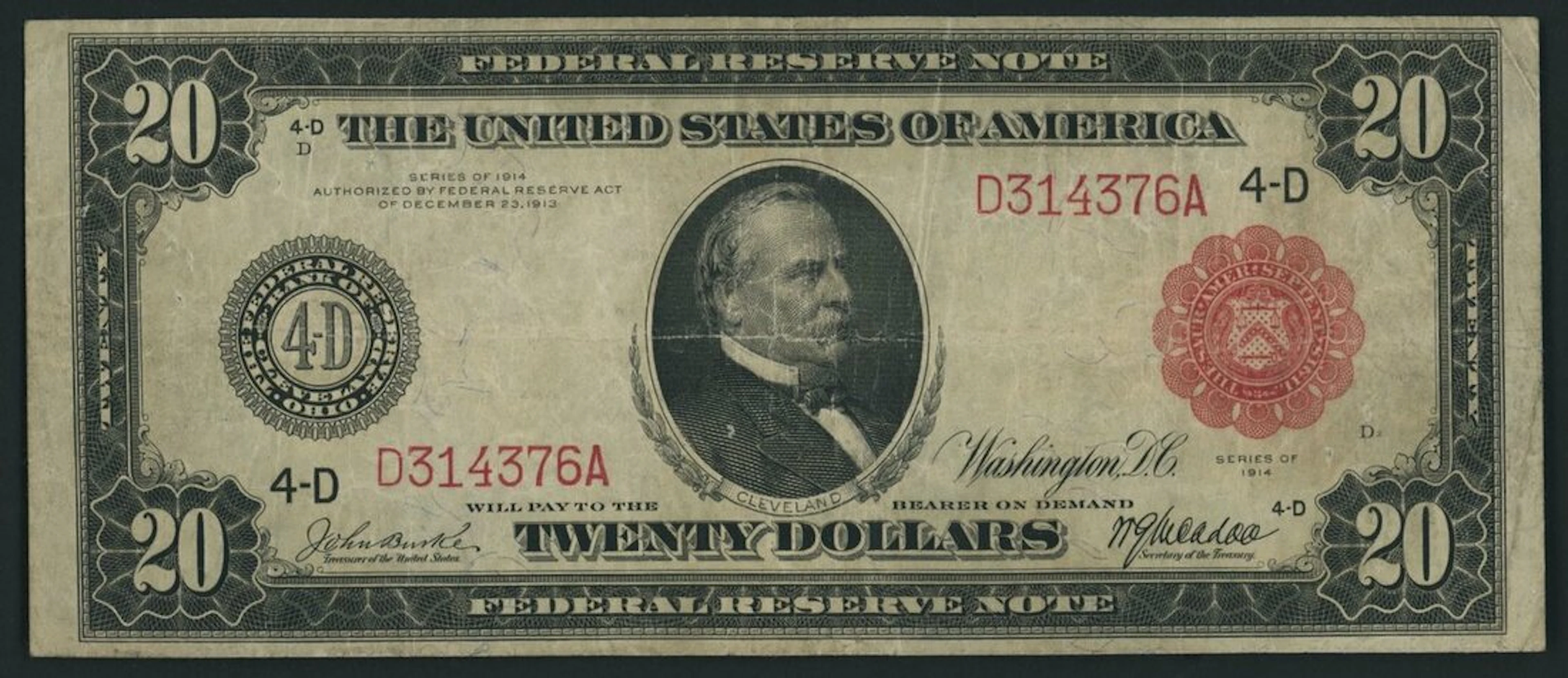 Federal Reserve Bank, United States of America,, $20, Cleveland, series