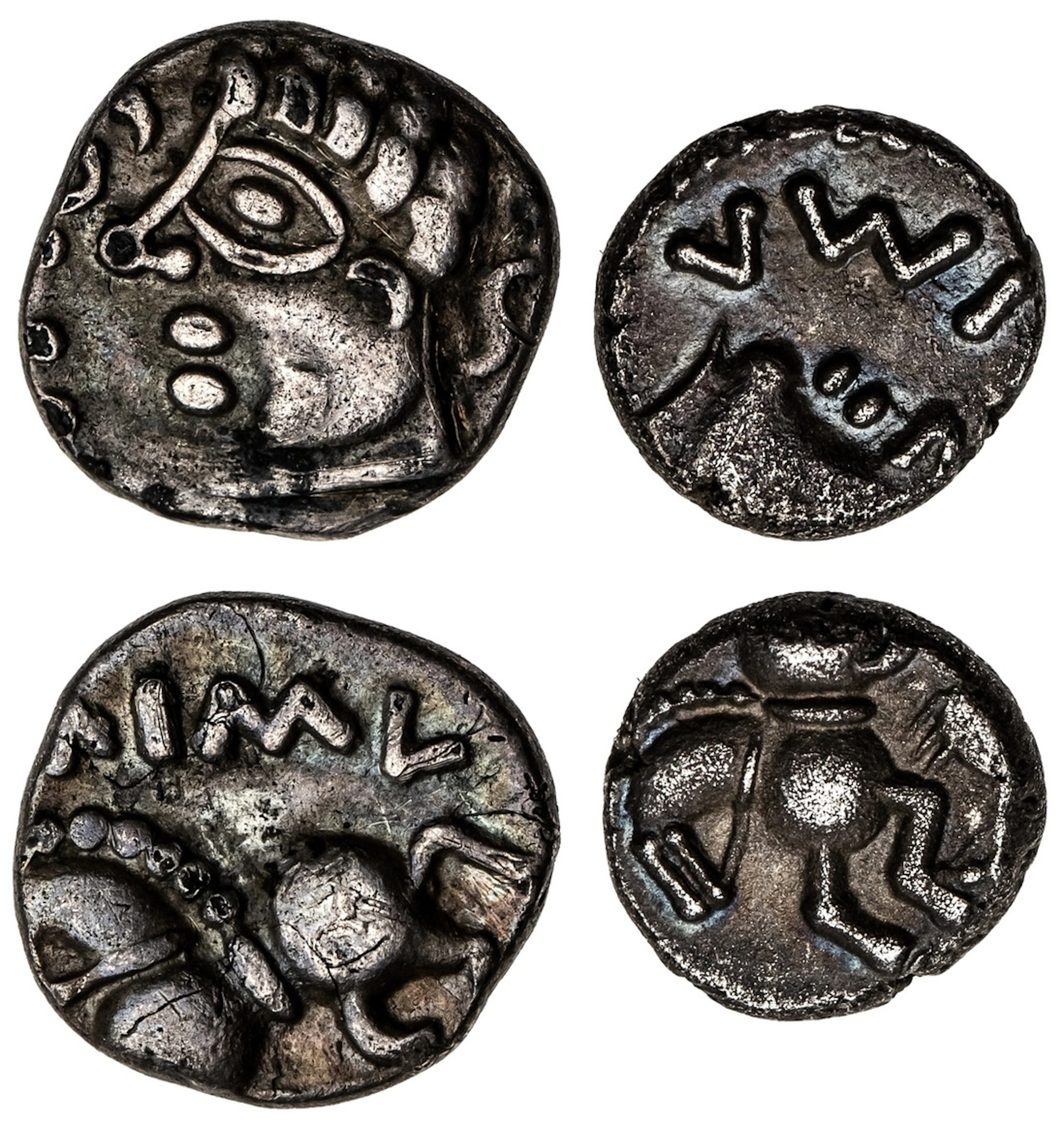 Northeast Gaul, Leuci, AR Quinarii (2): i) [SOL]IMA, head left, rev.