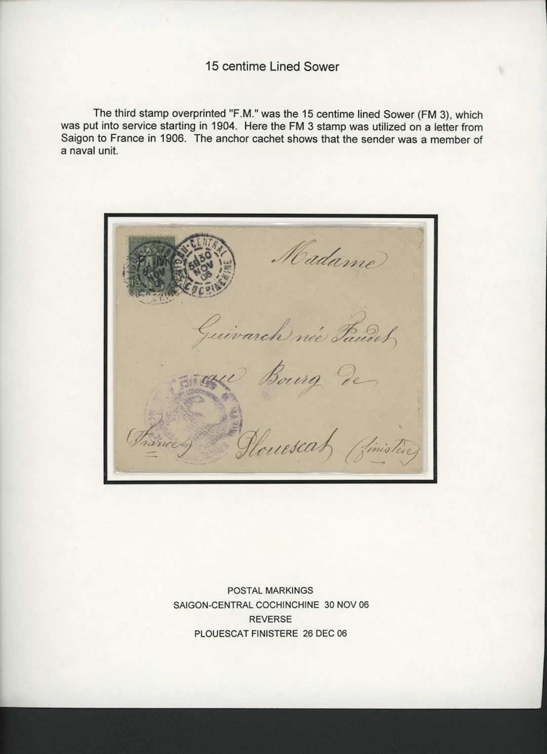 Indo-China French Indo-Chinese Post Office Military Mail