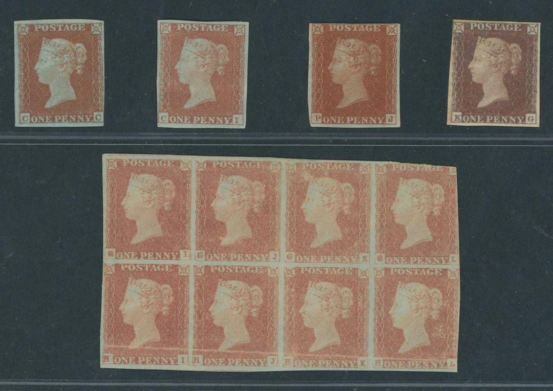 Great Britain 1841-53 One Penny Red-Brown Mixed Plates