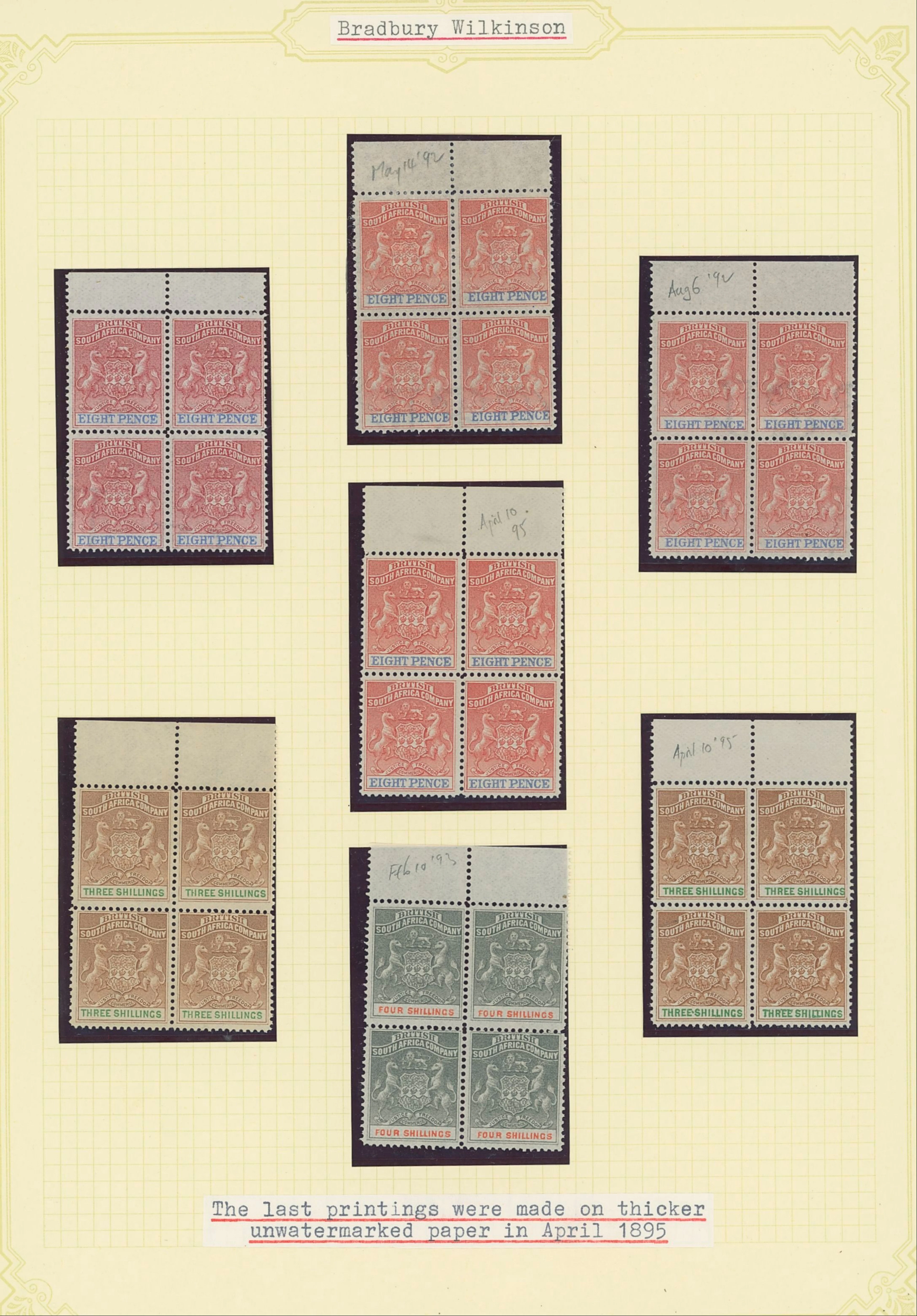 Rhodesia 1896-1909 Arms mint and used collection in binder, including