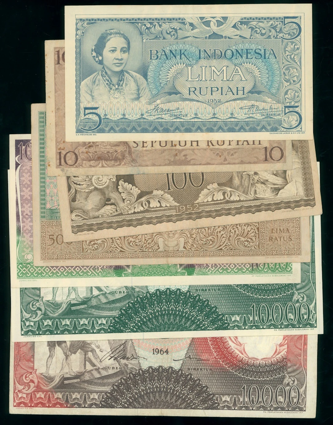 Bank Indonesia, a group of 7x, including, (Pick 42, 43, 46, 47, 62, 99, 100)