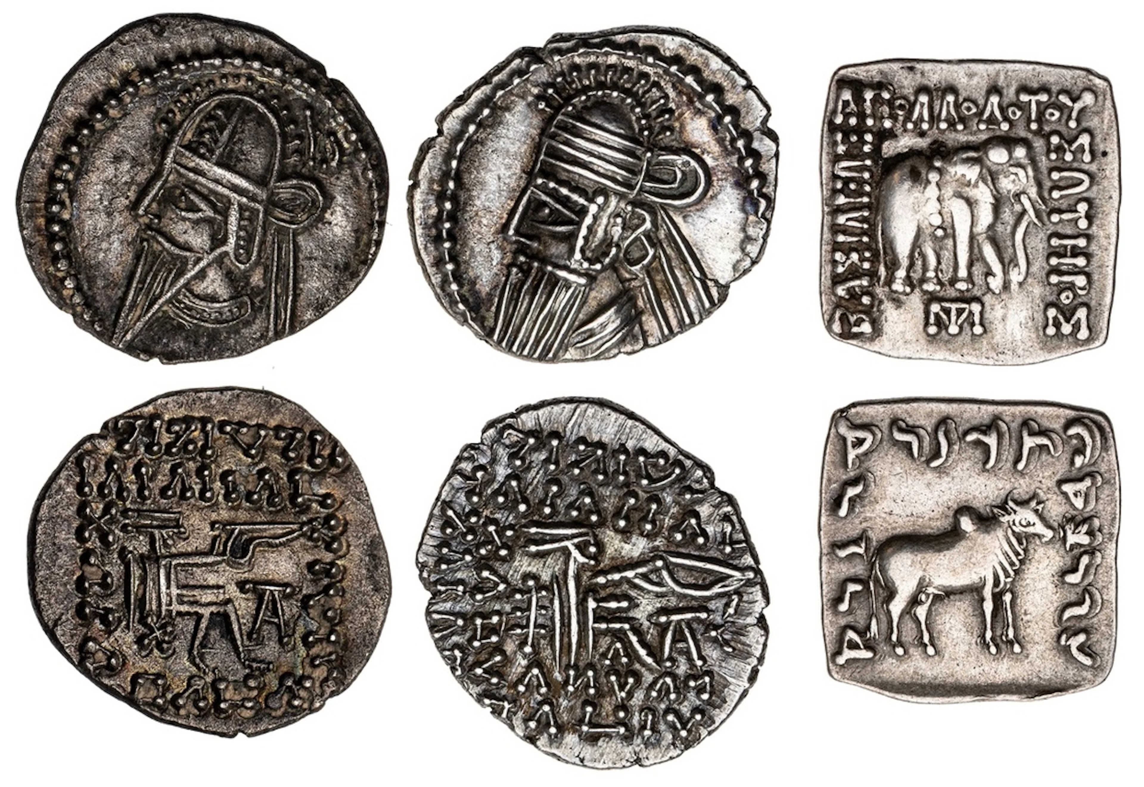 Trio of Eastern Hellenistic Silver (3) : i) Indo-Greek, Apollodotus