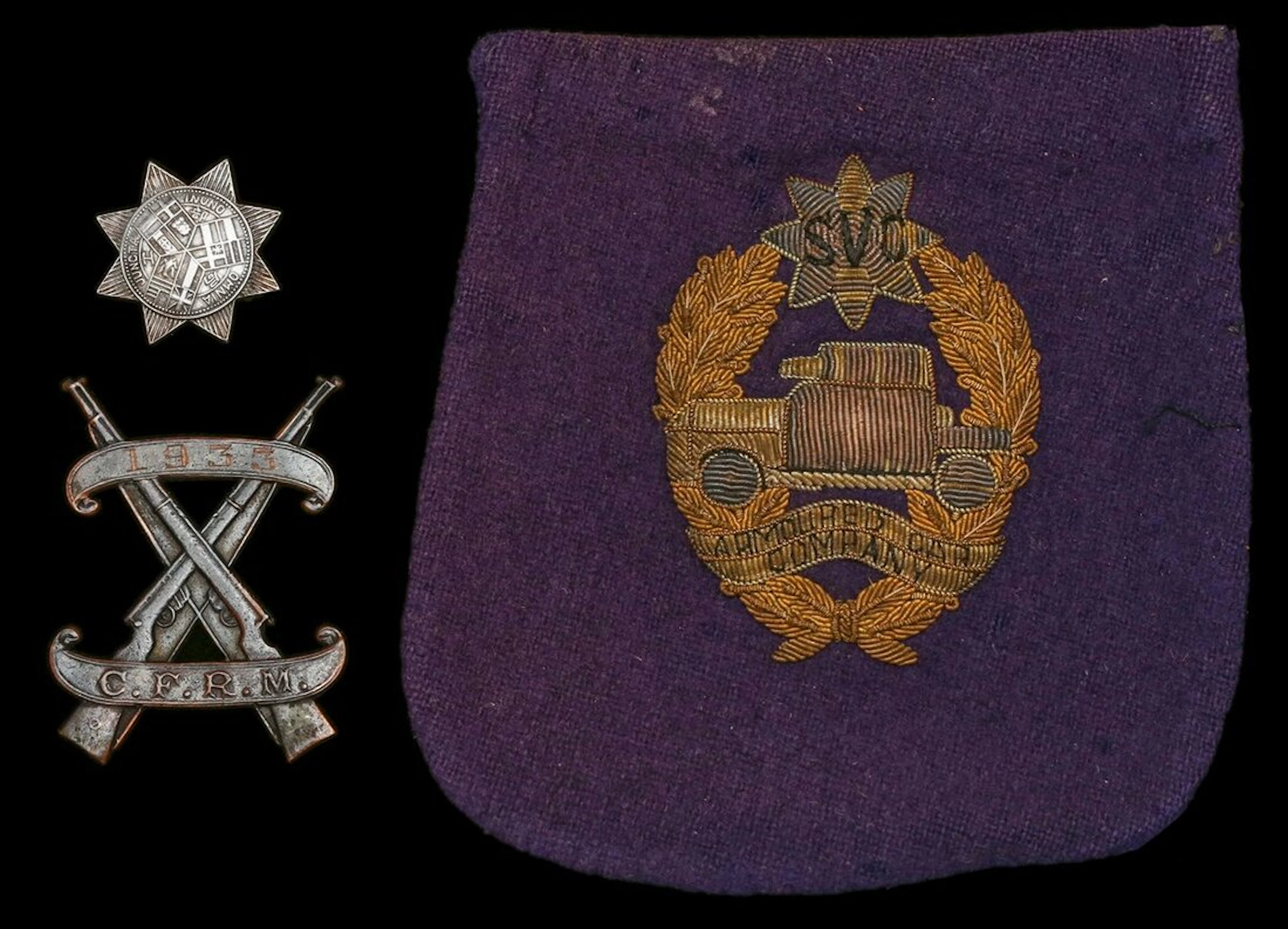 Shanghai Volunteer Corps, Officer's collar Badge, silver, maker's