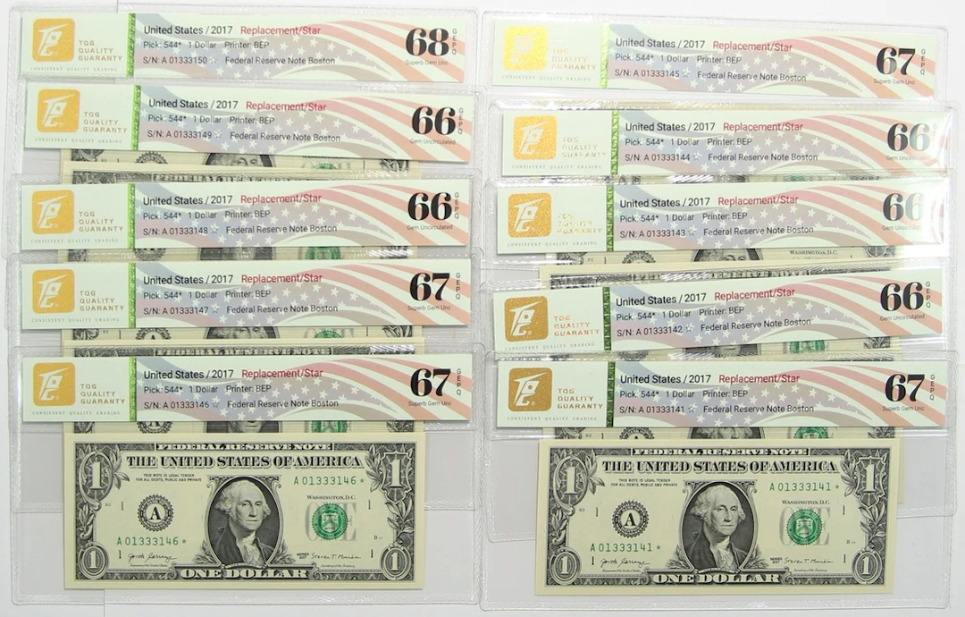 United States, Federal Reserve Note, Boston, consecutive replacement