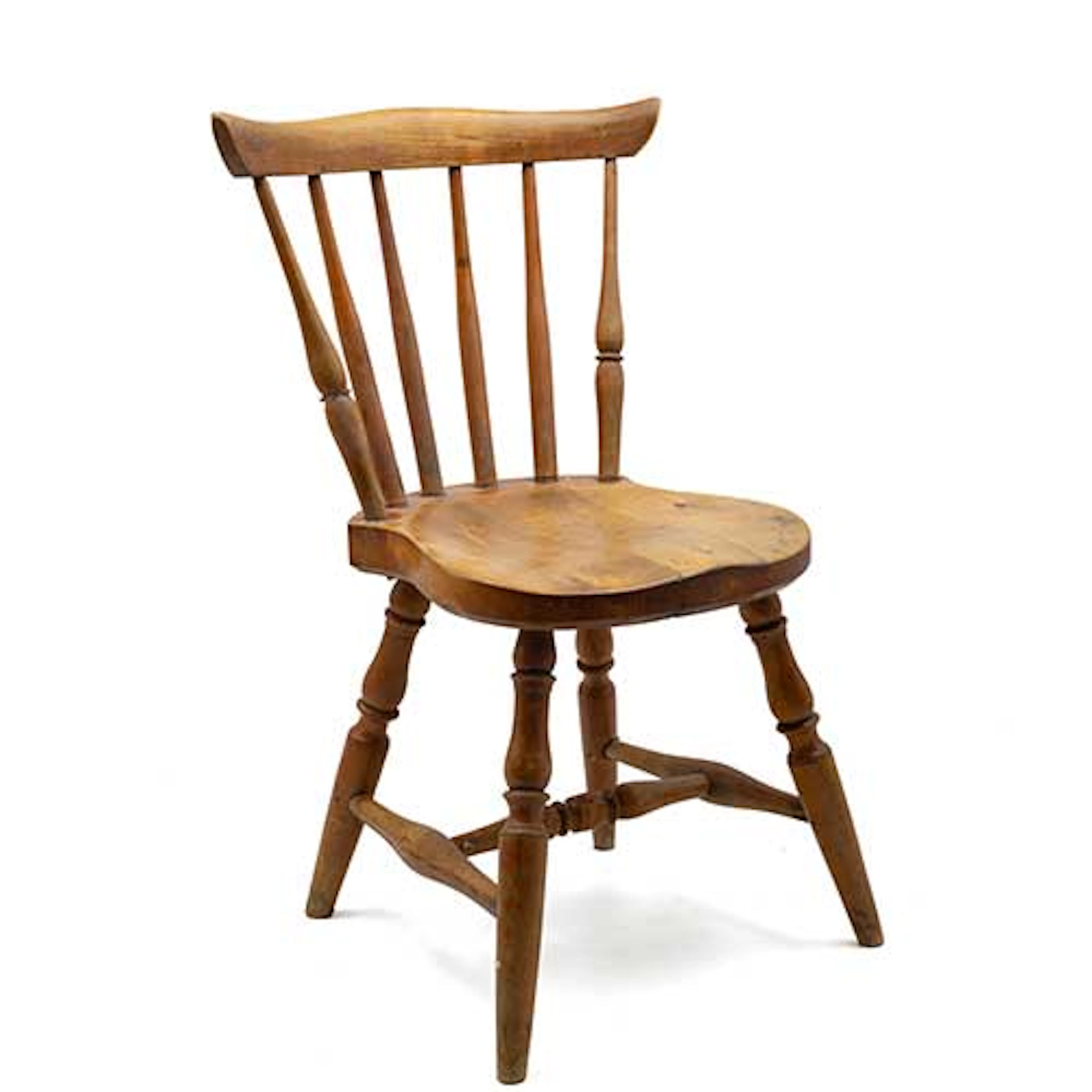 Silla para nio con respaldo de palillos torneados.