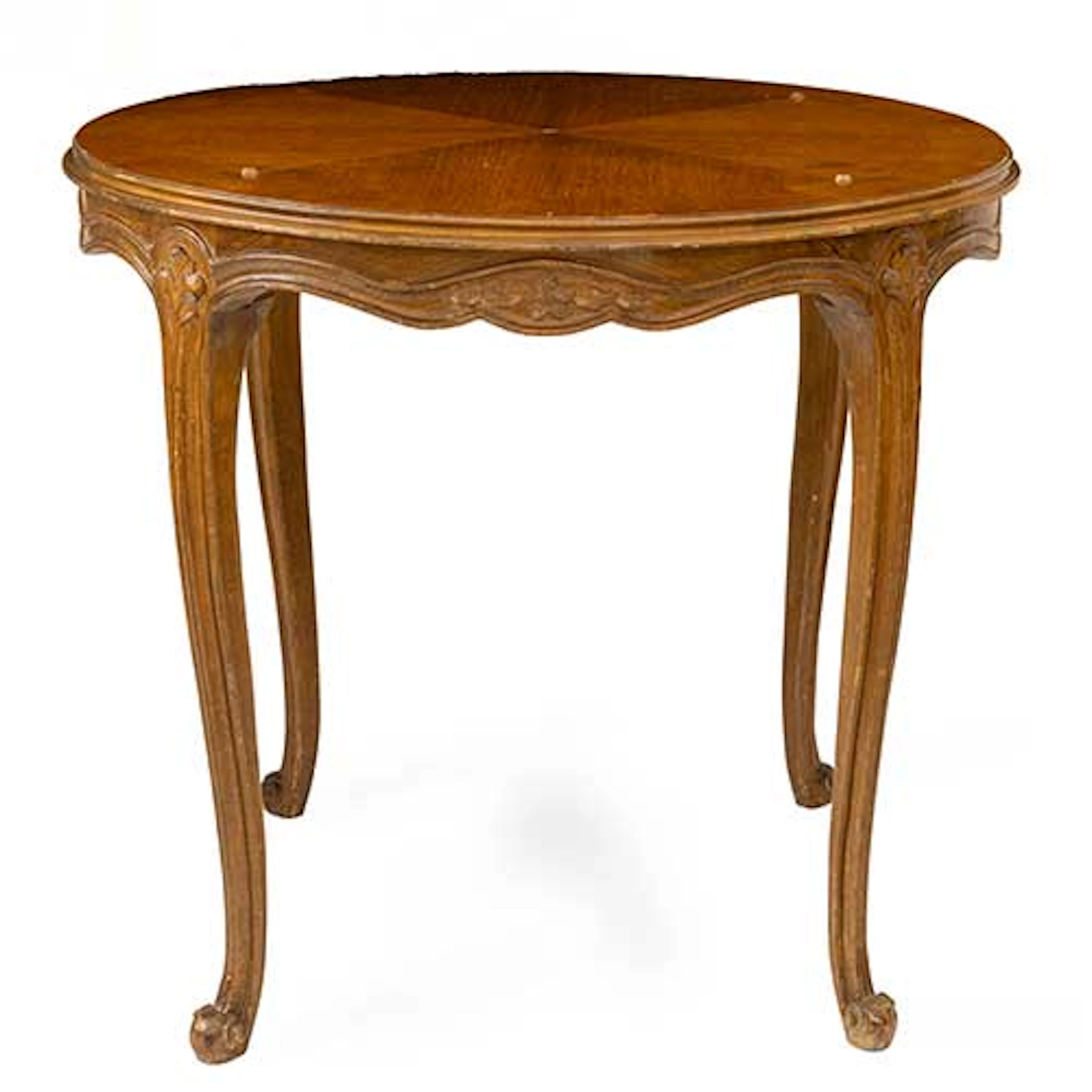 Velador redondo estilo Lusi XV en madera tallada