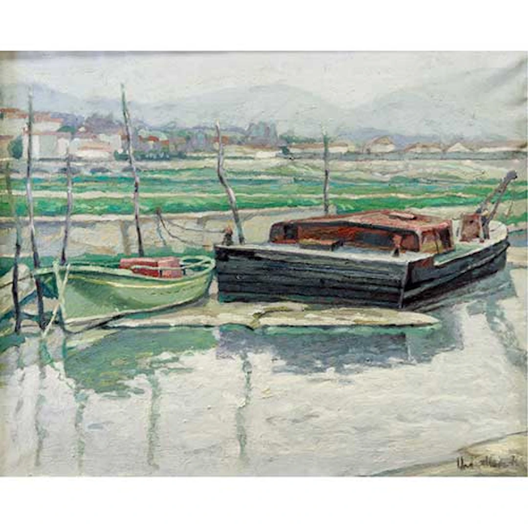 Gabarra en el ro Amuti