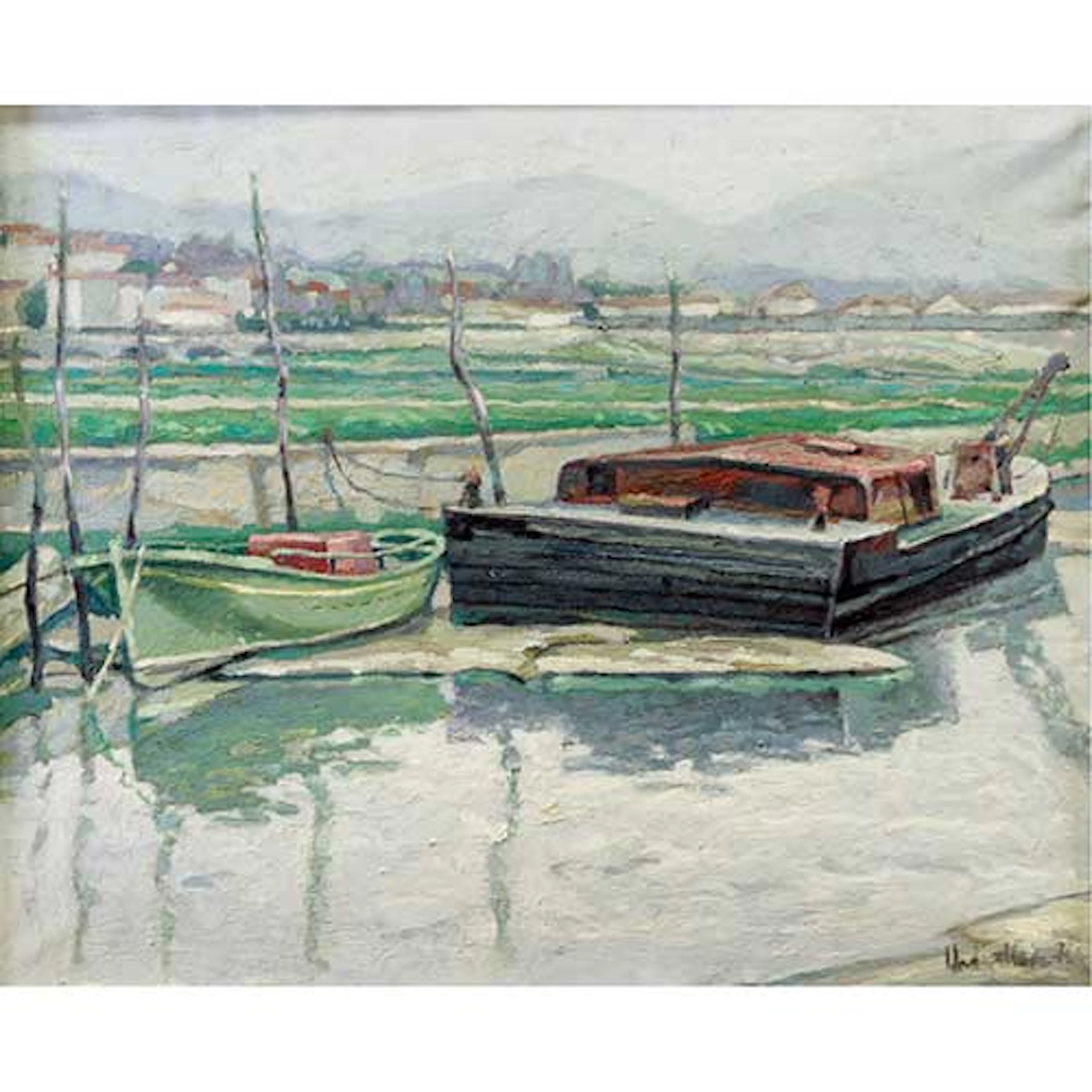 Gabarra en el ro Amuti
