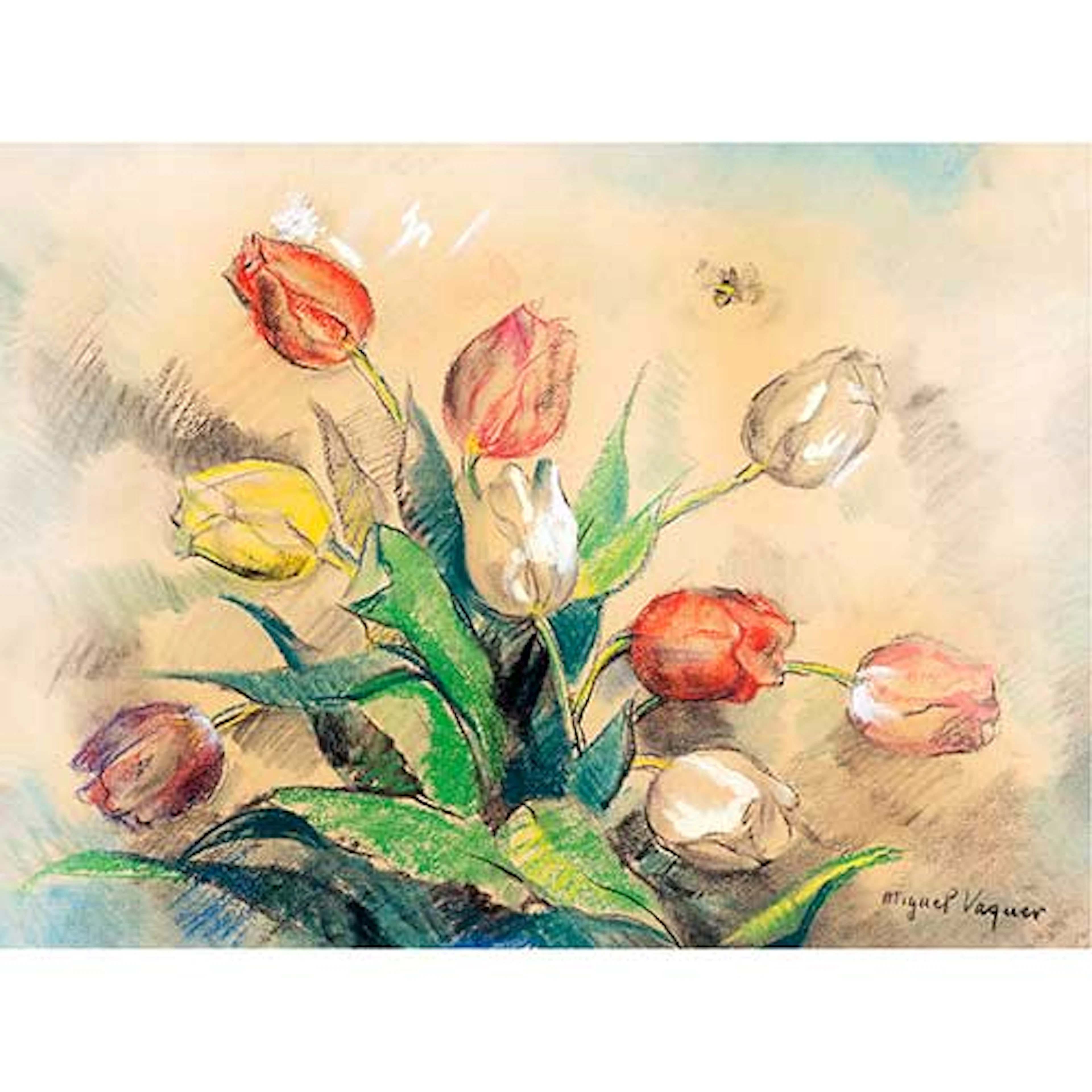 Bodegn con tulipanes.