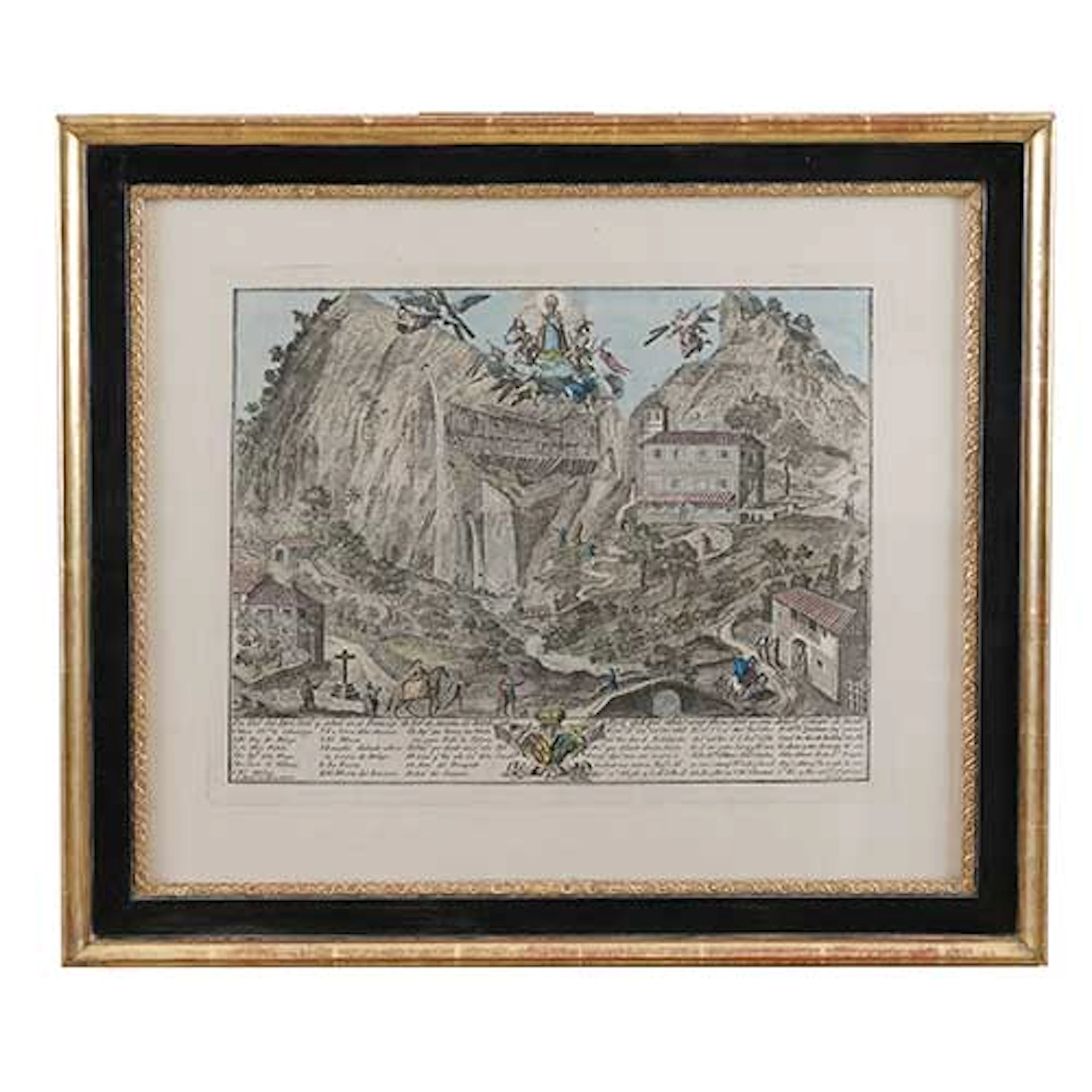 Grabado facsmil del Santuario de Nuestra Seora de Covadonga