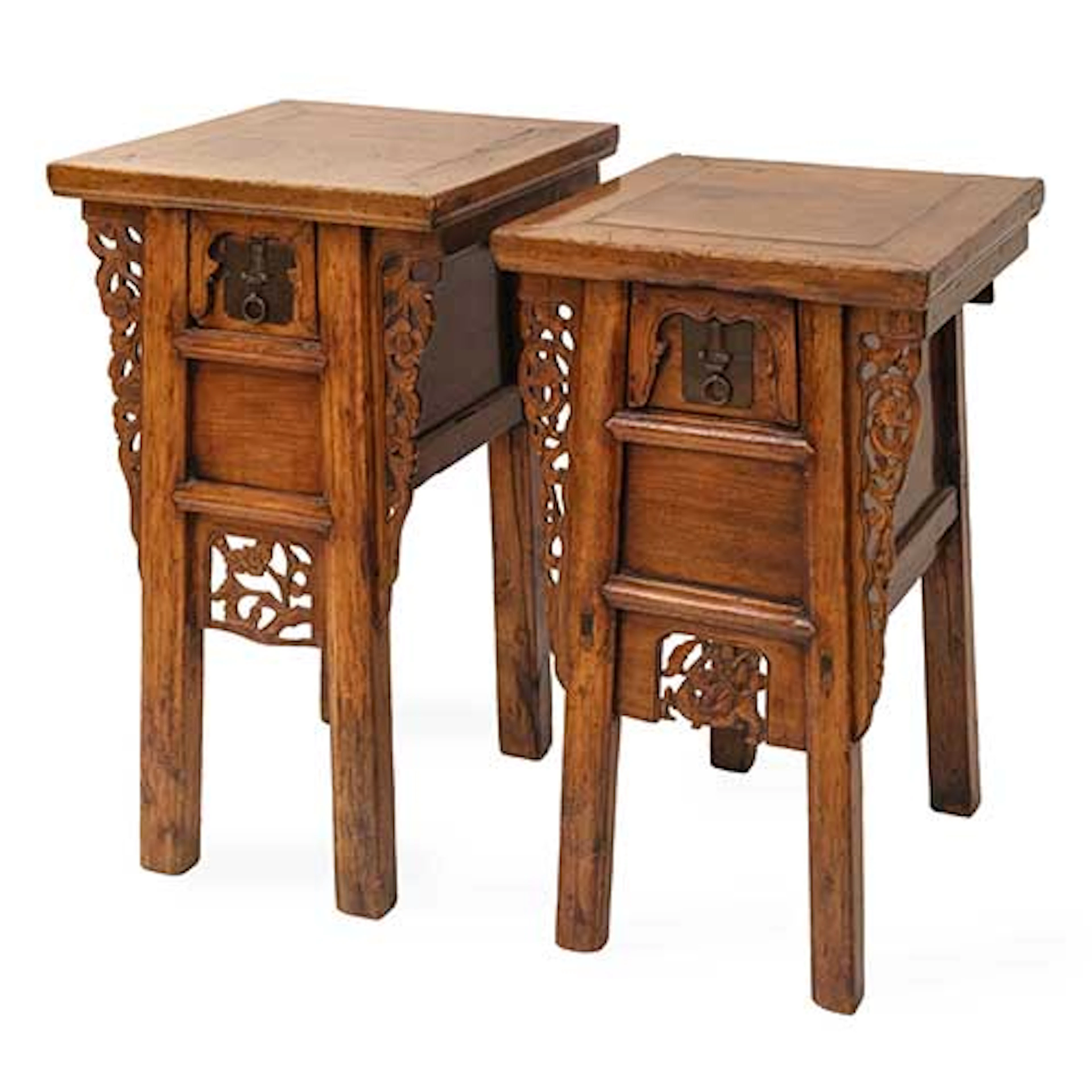 Mesa china "Butterfly" en madera patinada con un cajn