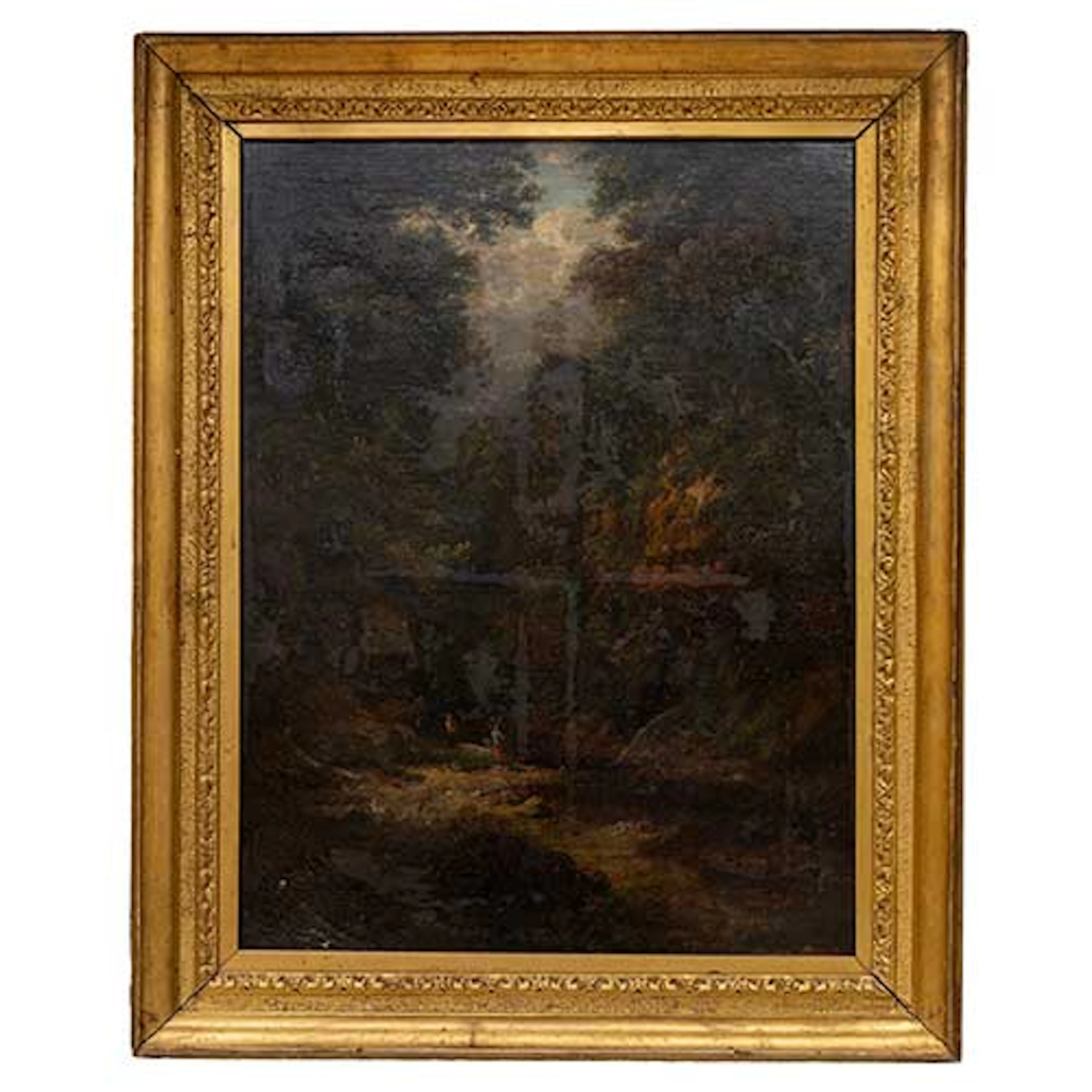 Escena de bosque con figuras