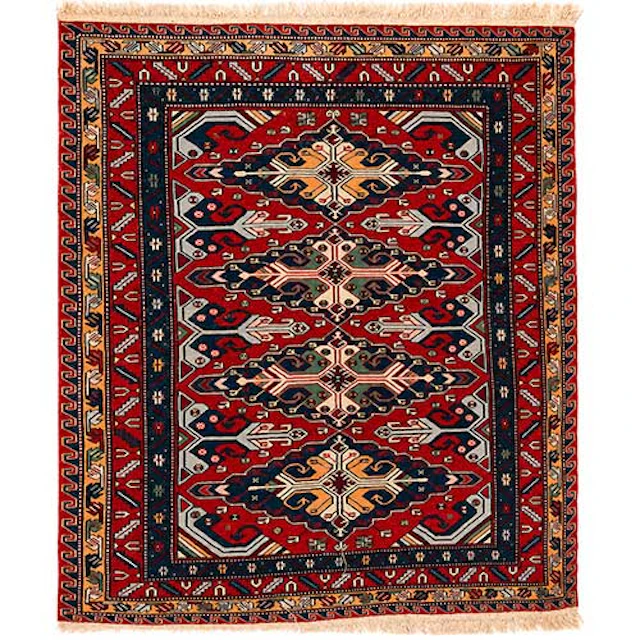 Alfombra caucsica de tcnica Soumak en lana
