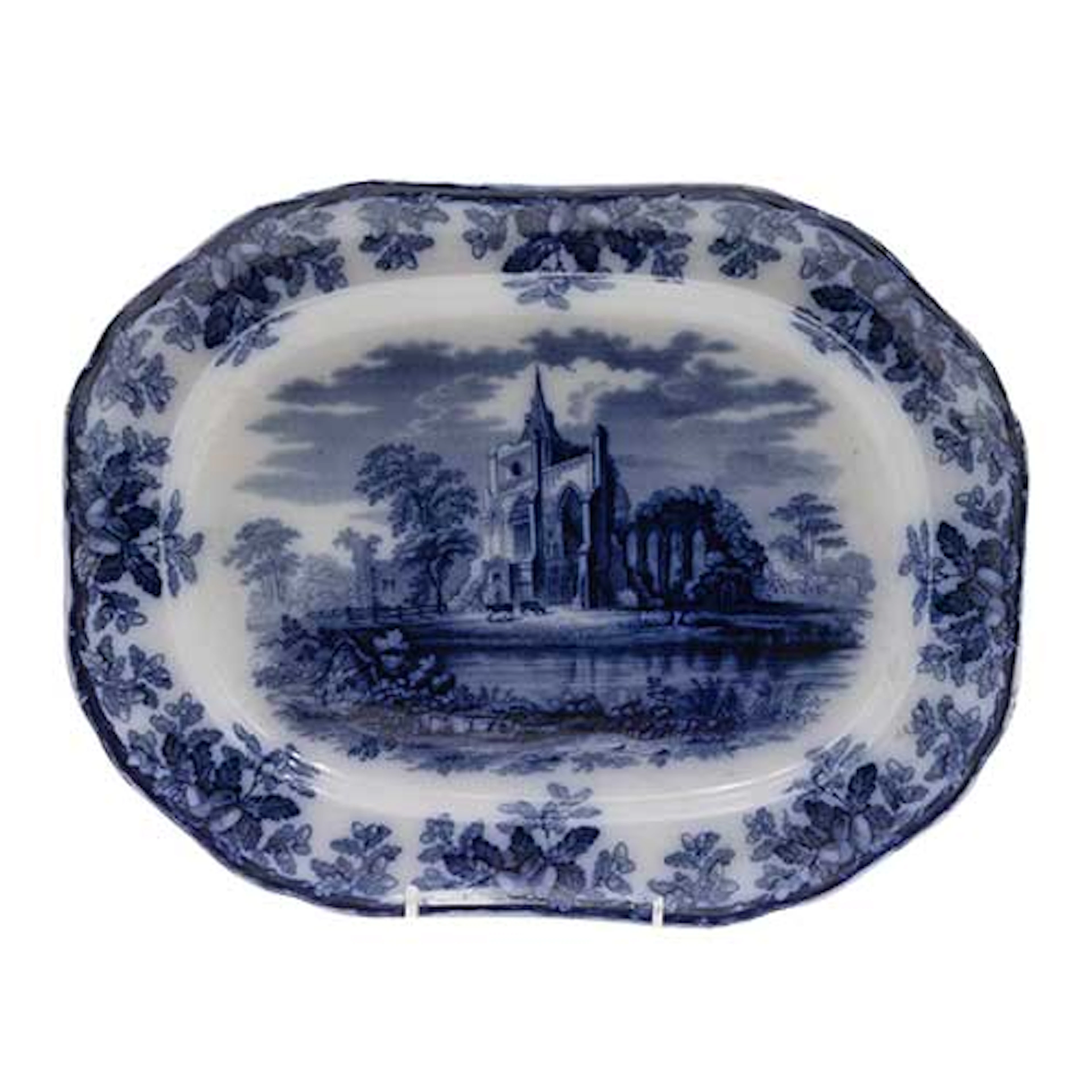 Fuente en cermica inglesa con marca Copeland Lafe Spode y corona incisa