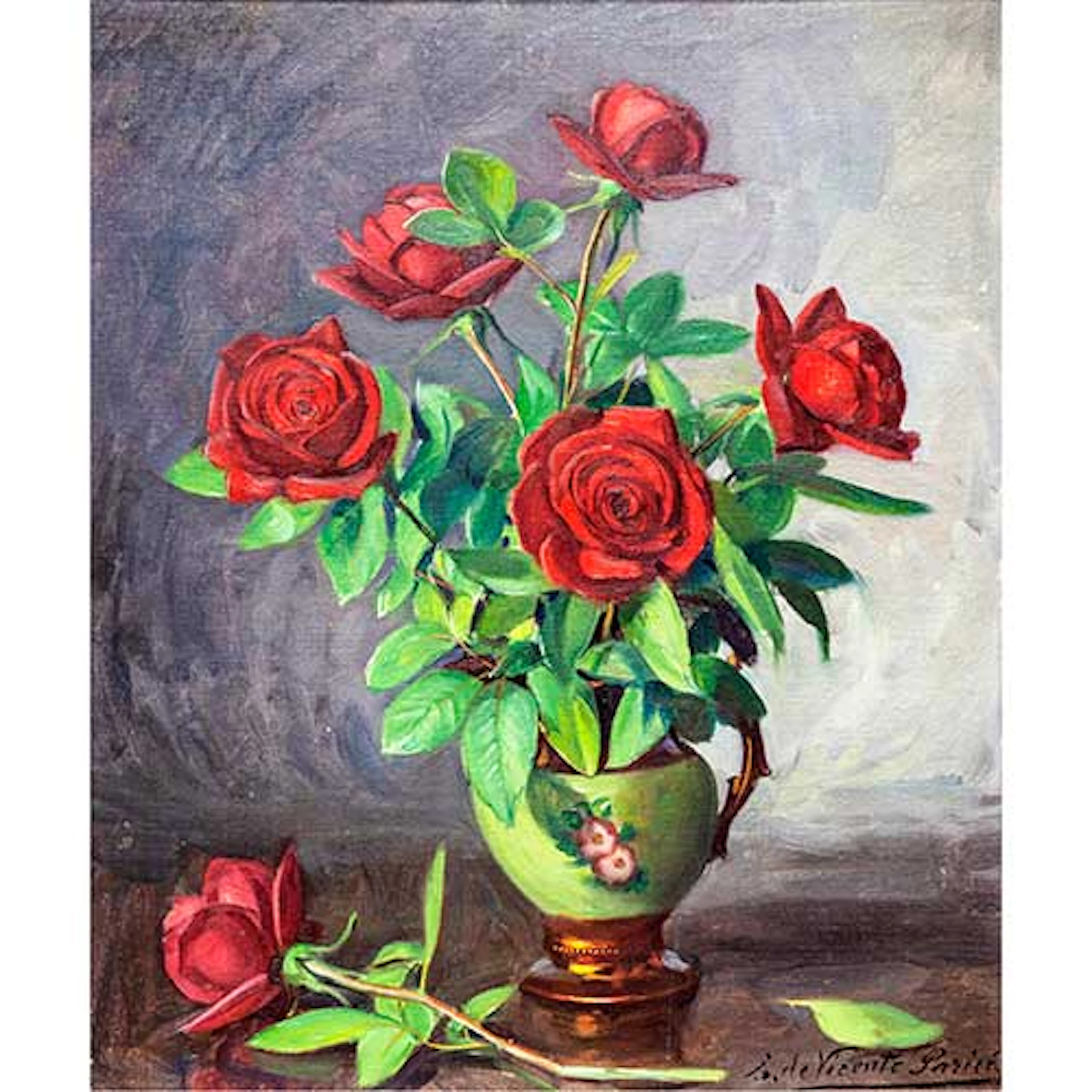 Rosas en jarrn de Bristol