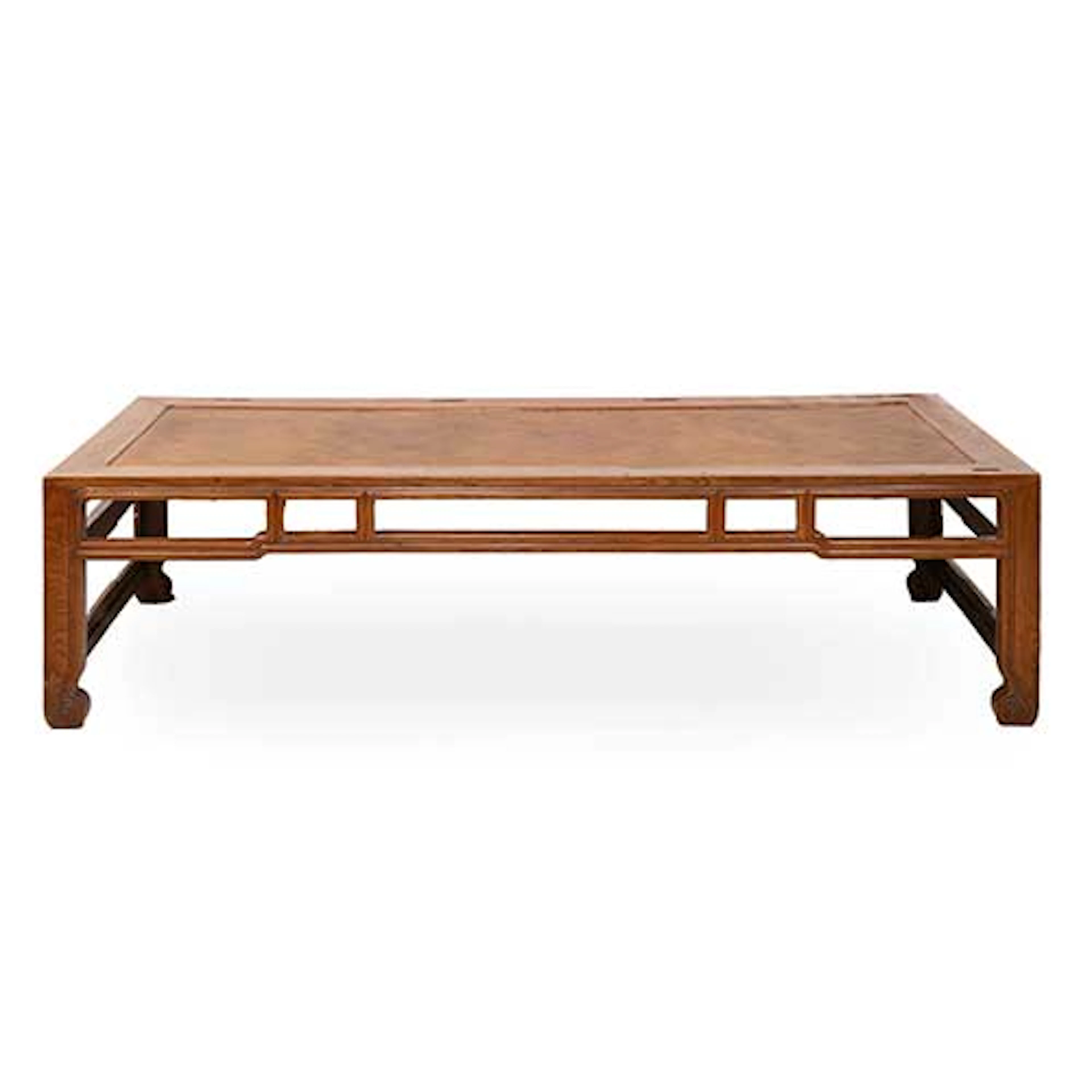 Mesa china en madera y rejilla de ratn