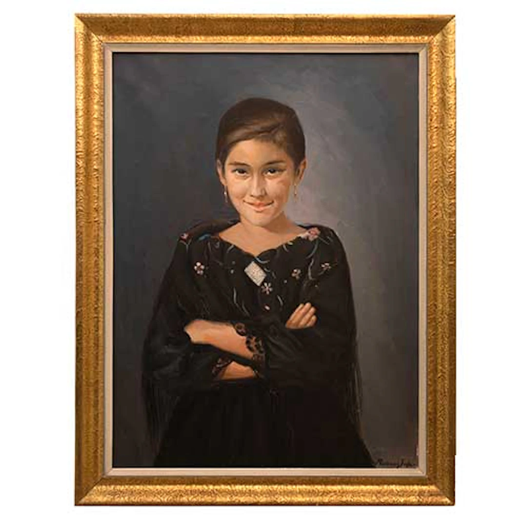 Retrato de nia con mantn