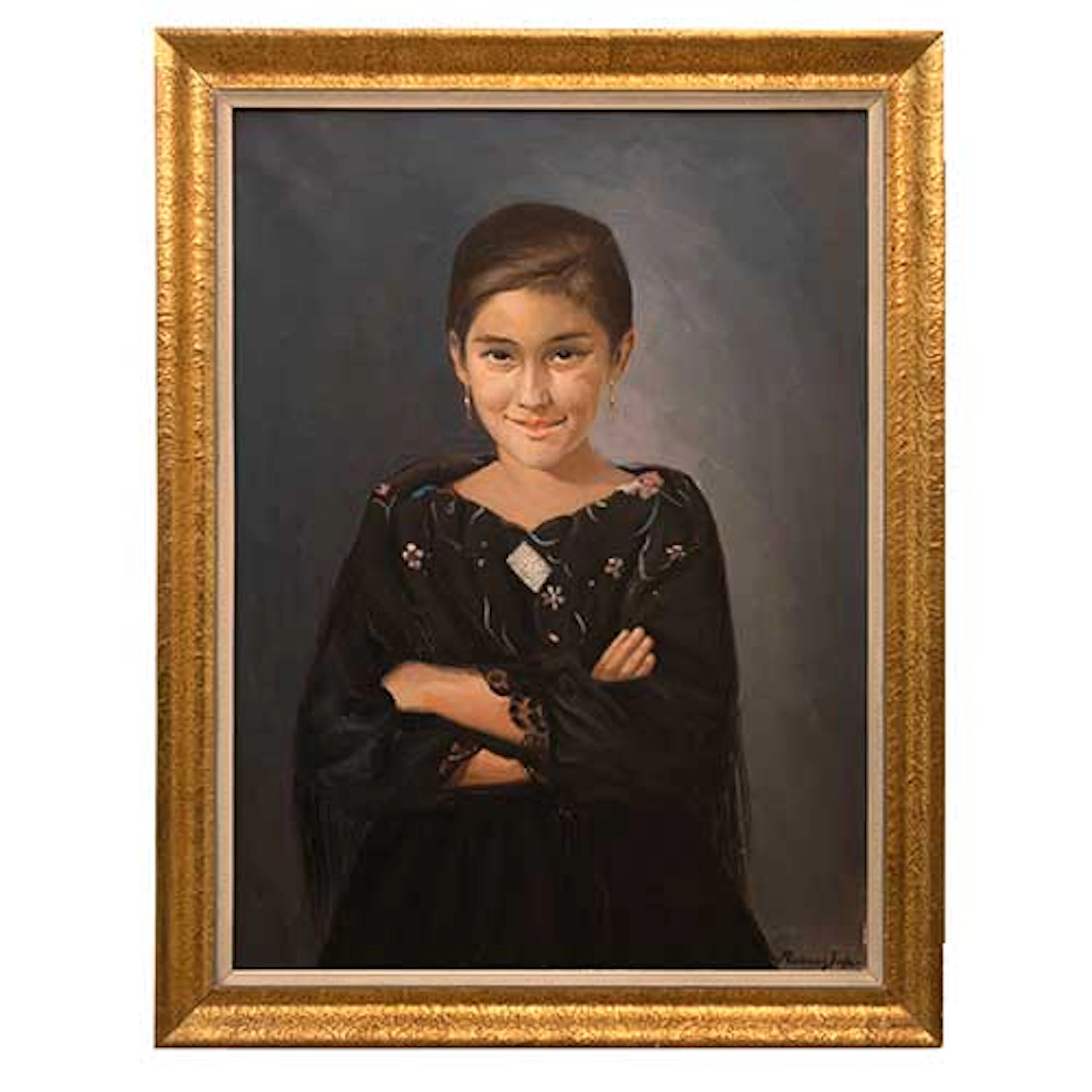 Retrato de nia con mantn