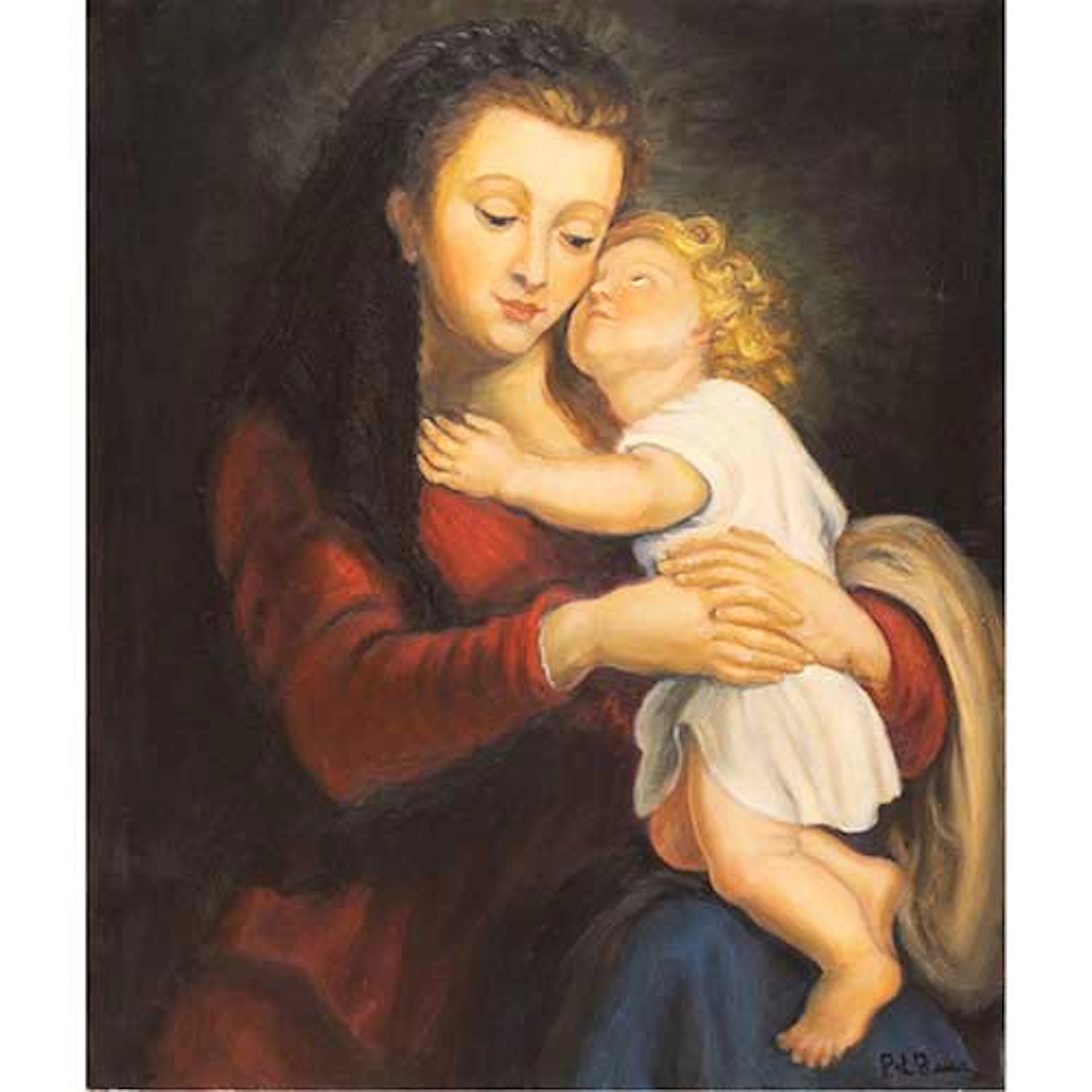 Virgen con nio copia de Rubens
