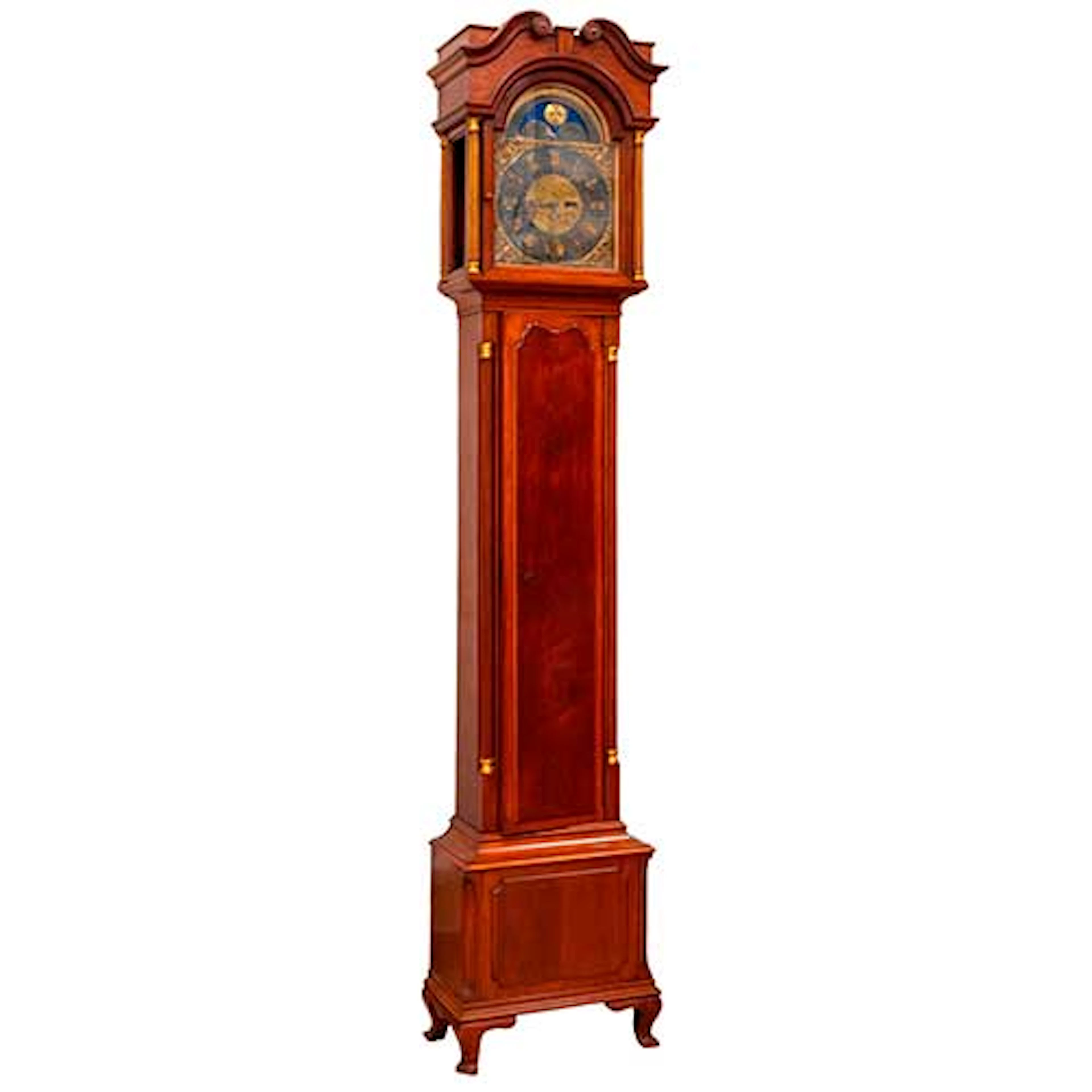 Reloj de antesala con fases de luna calendario da del mes y de la
