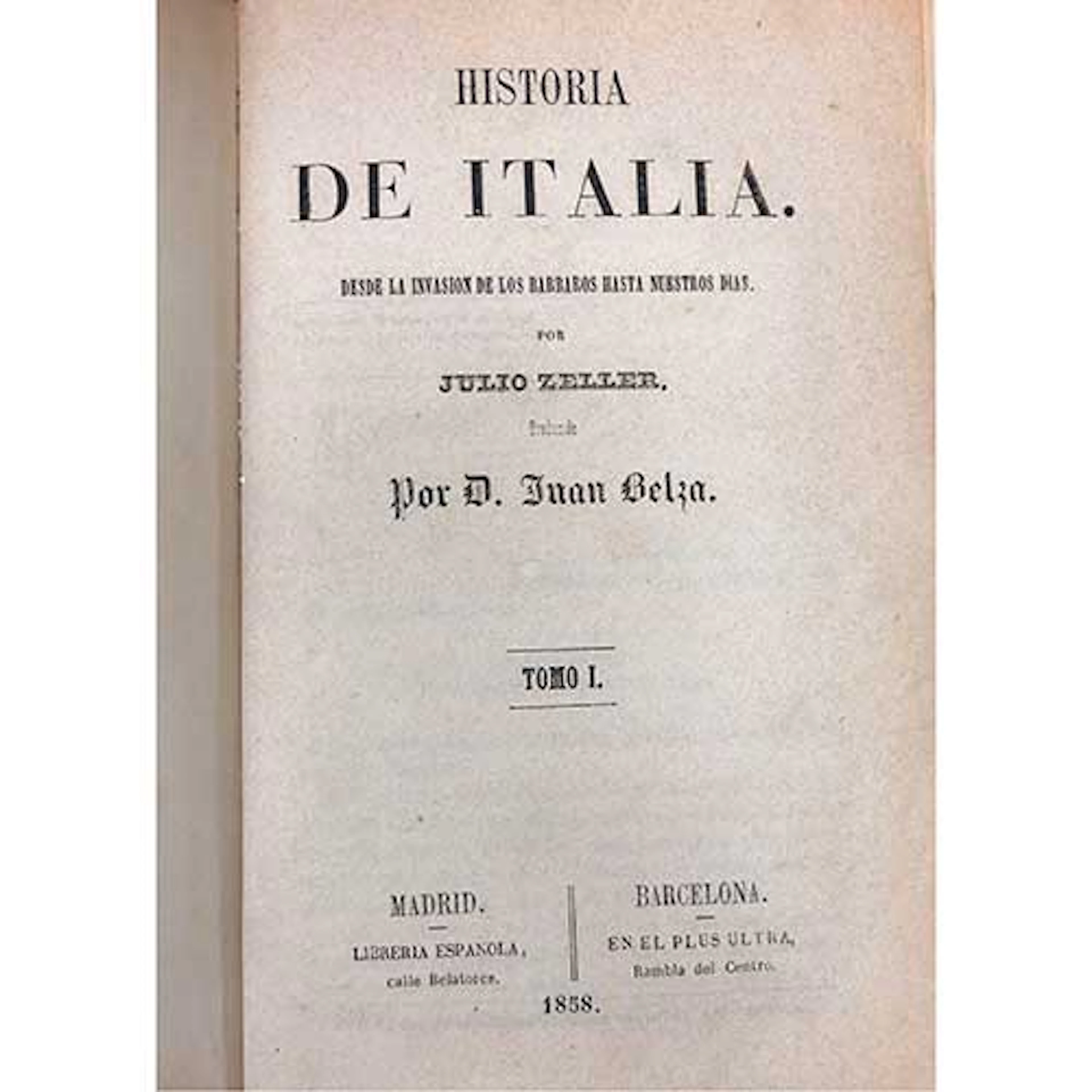 Julio Zeller, Historia de Italia
