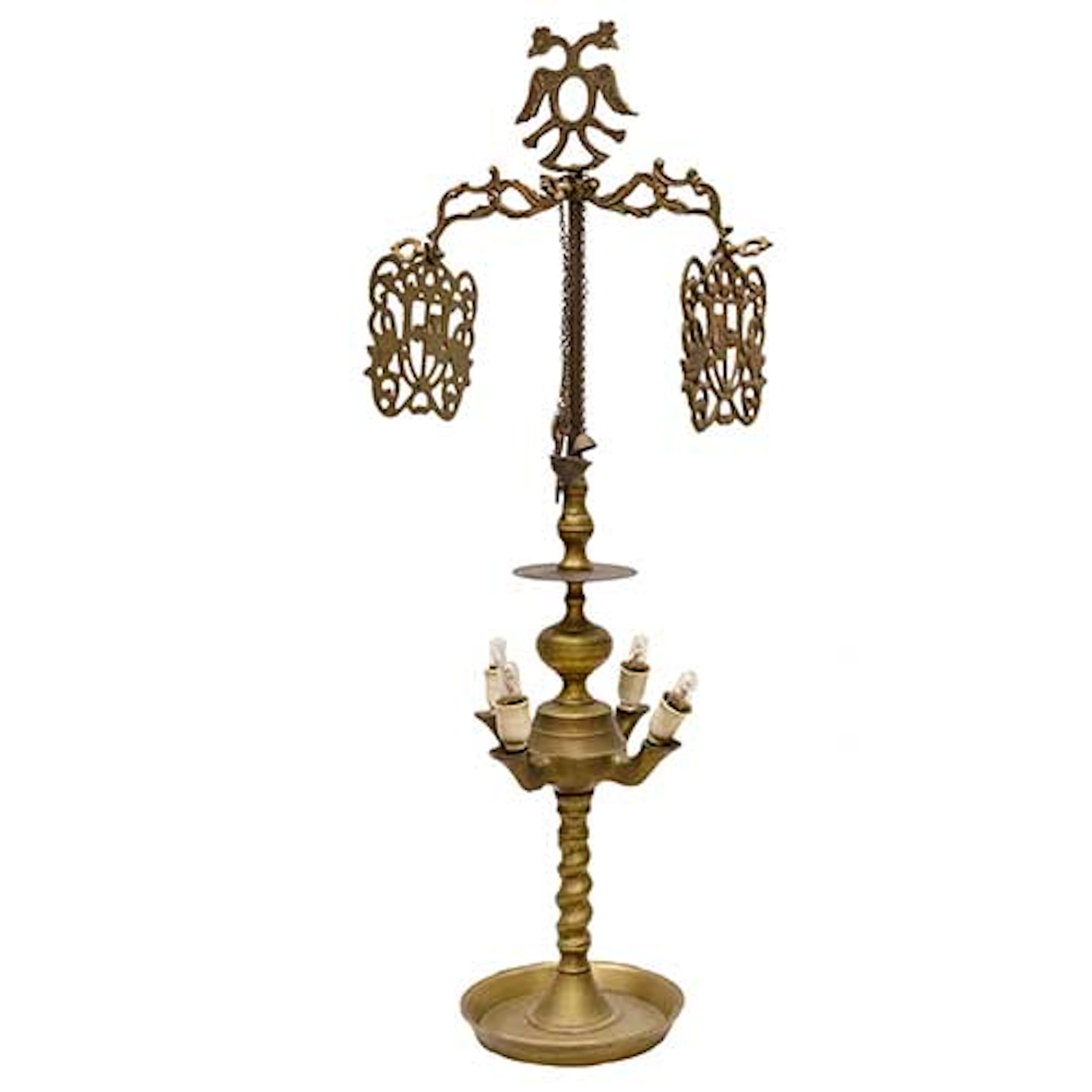 Veln de cuatro luces en bronce.