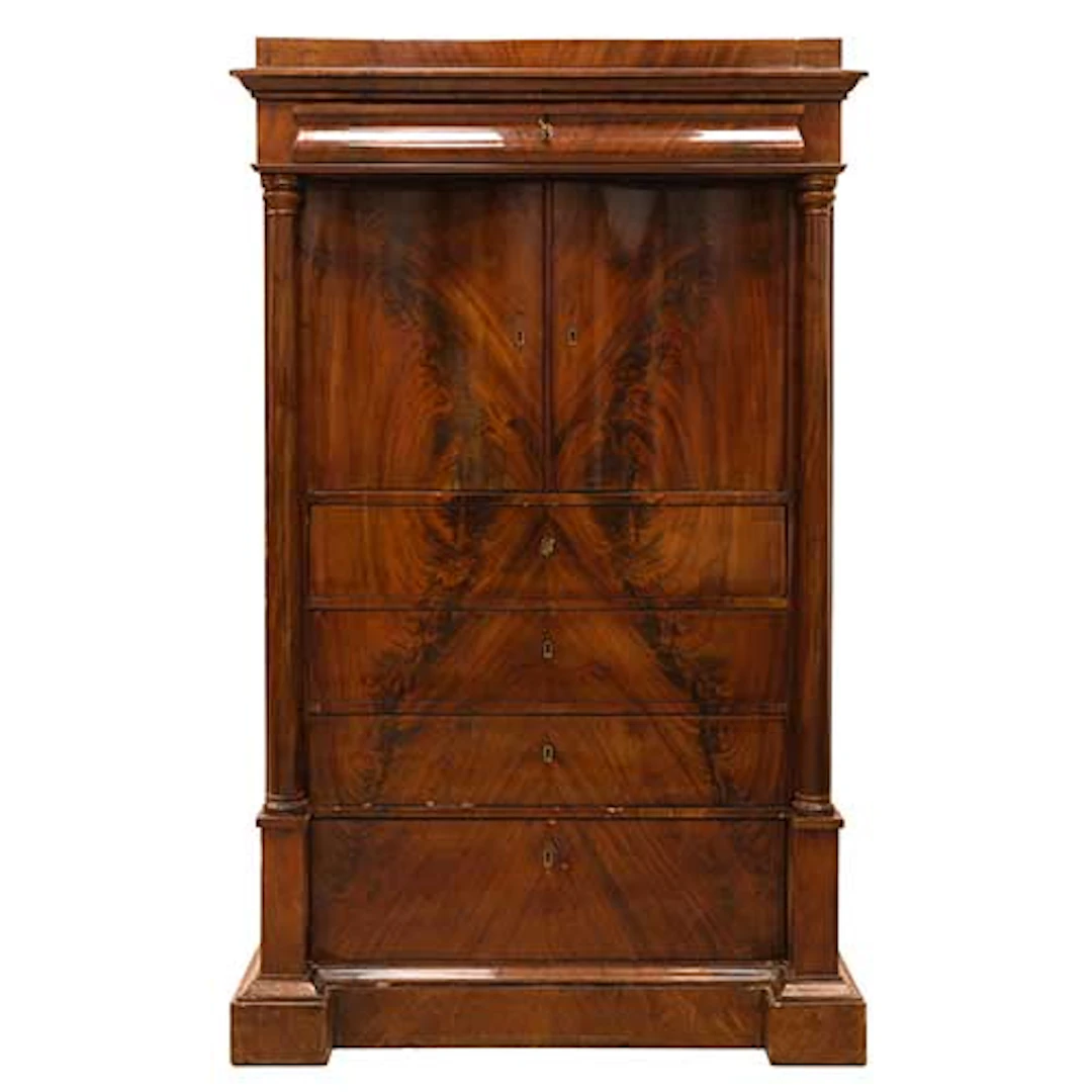 Mueble Biedermeier en palma de caoba