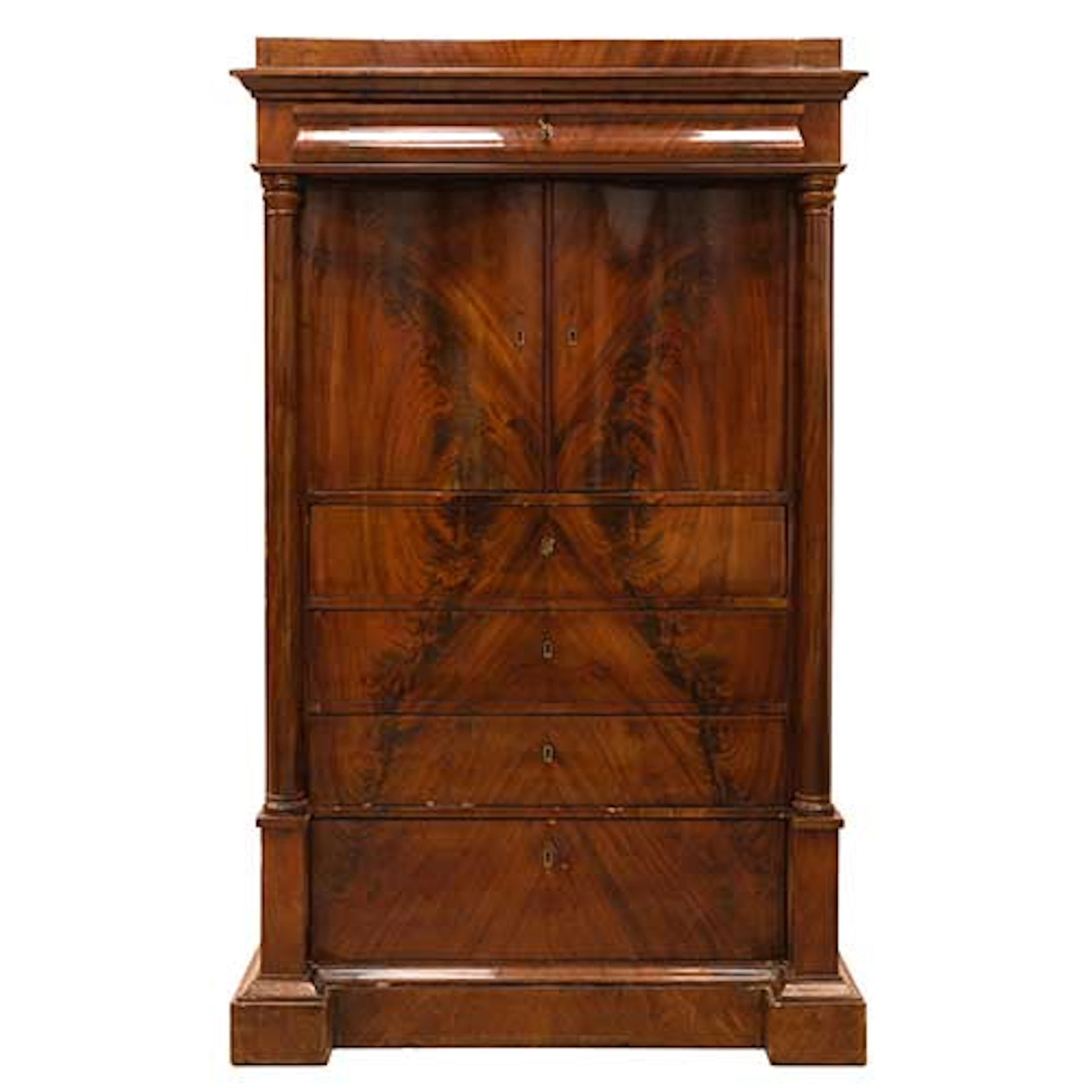 Mueble Biedermeier en palma de caoba