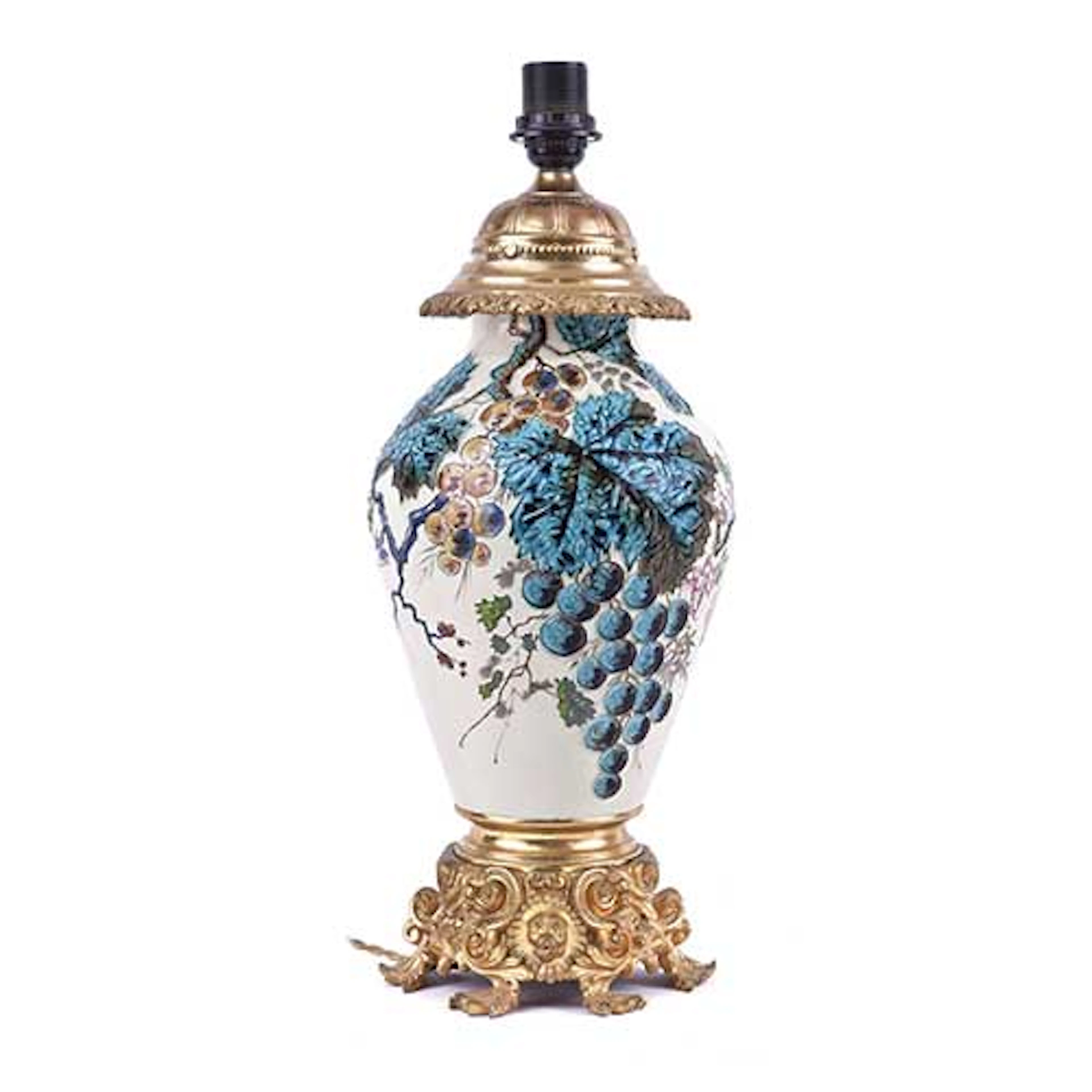 Jarrn de porcelana esmaltada de inspiracin japonesa, con aplicaciones