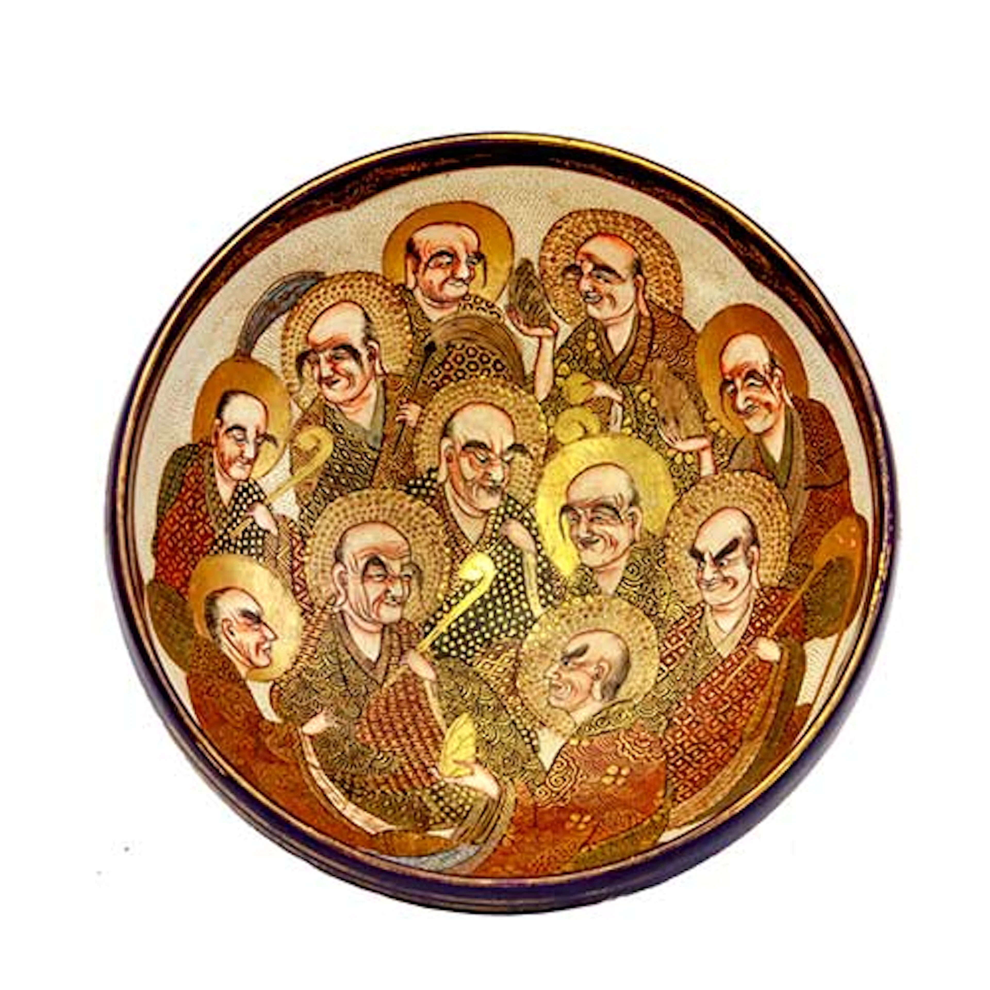 Cuenco de Satsuma con representacin de ancianos.