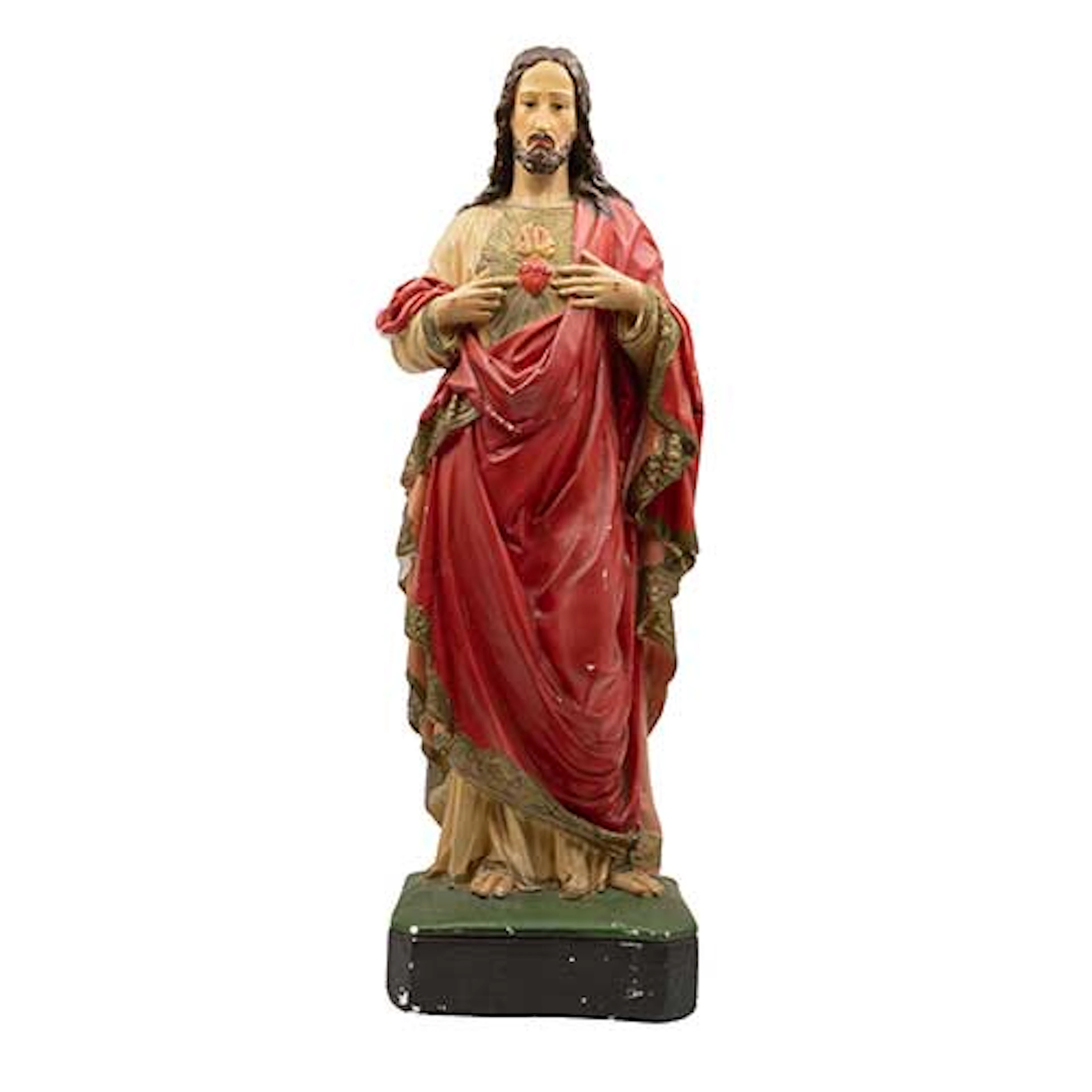Sagrado Corazn en pie rojo