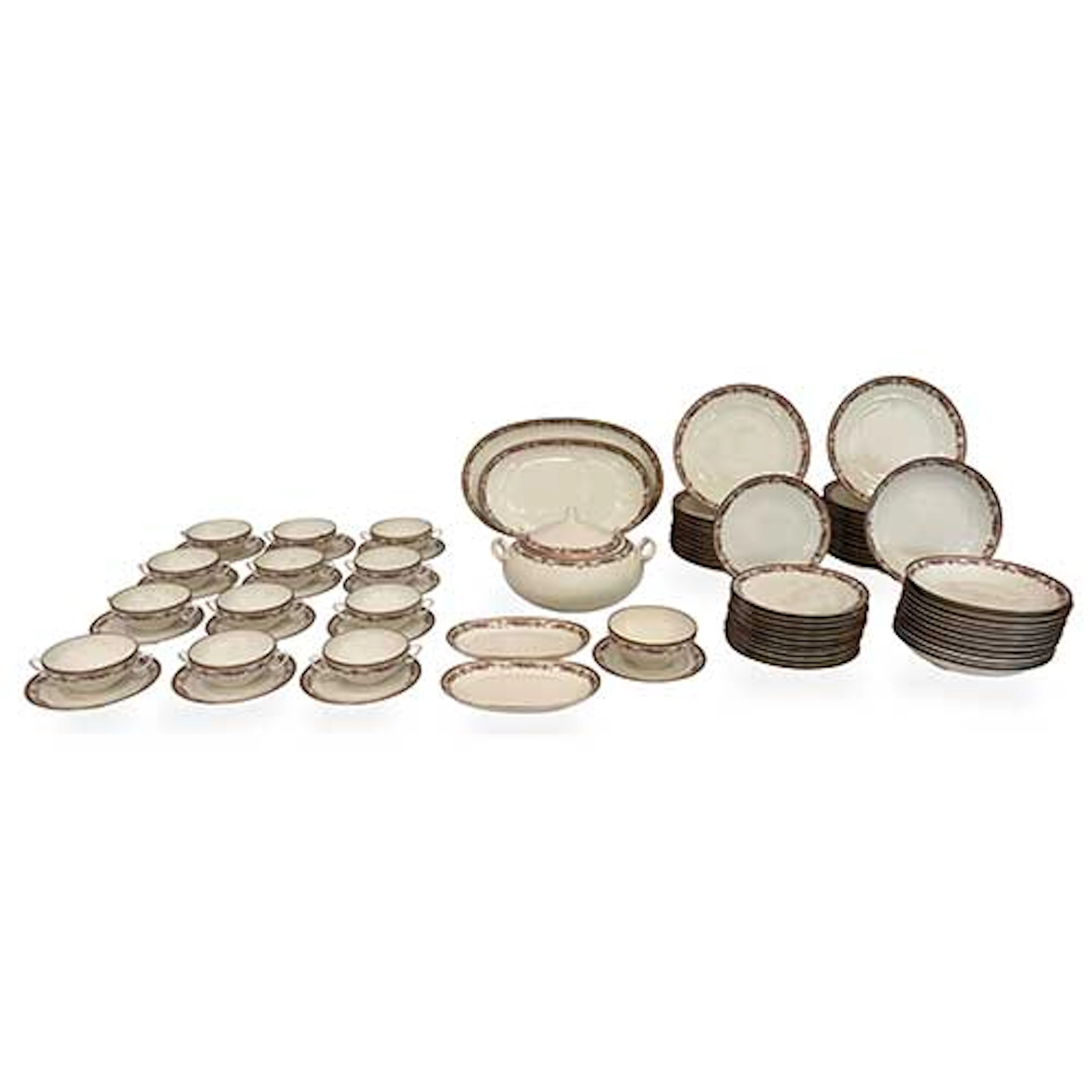 Vajilla en porcelana de Herrandiz de 12 servicios consta de 12 platos