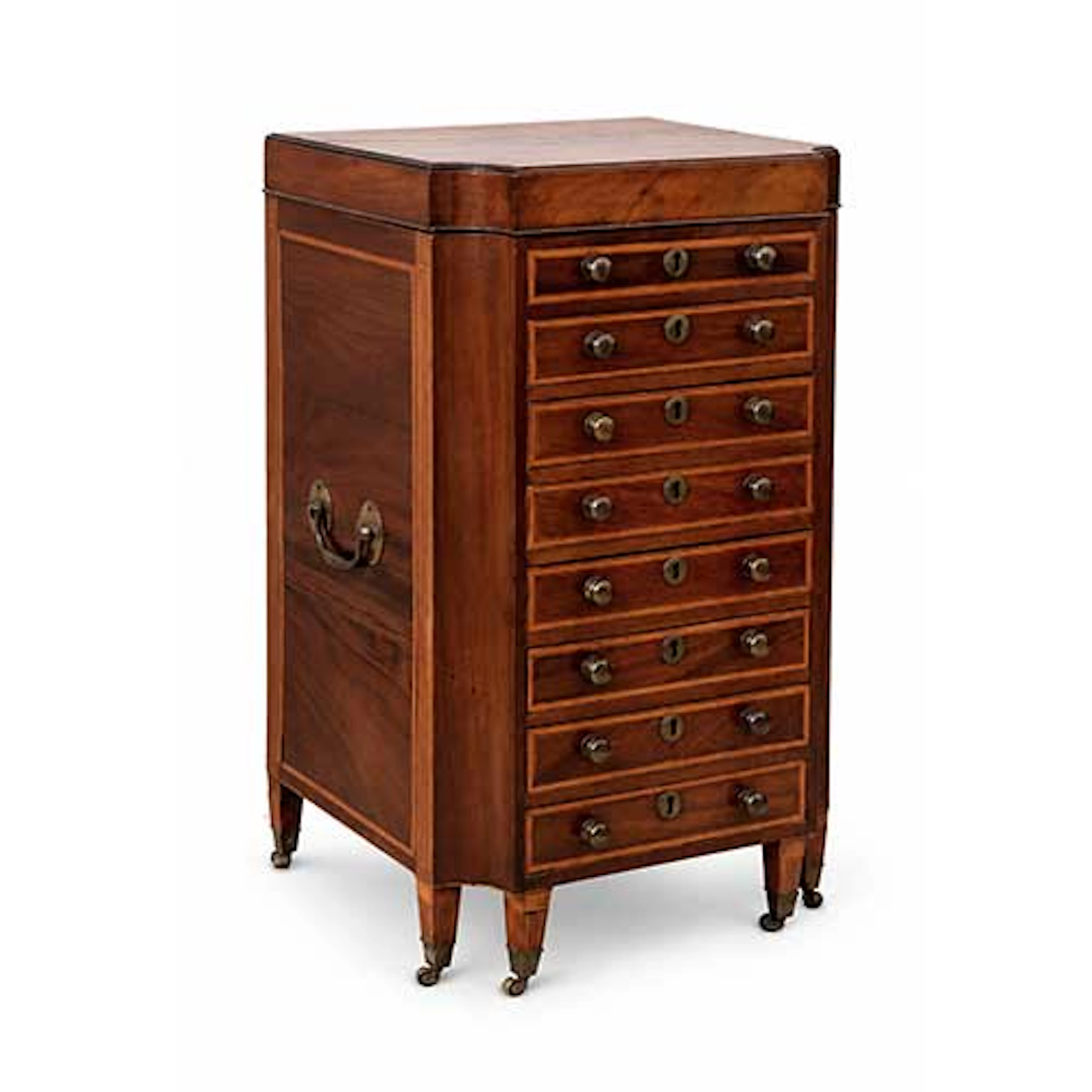 Mueble ingls estilo regencia de coleccionista con siete cajones y