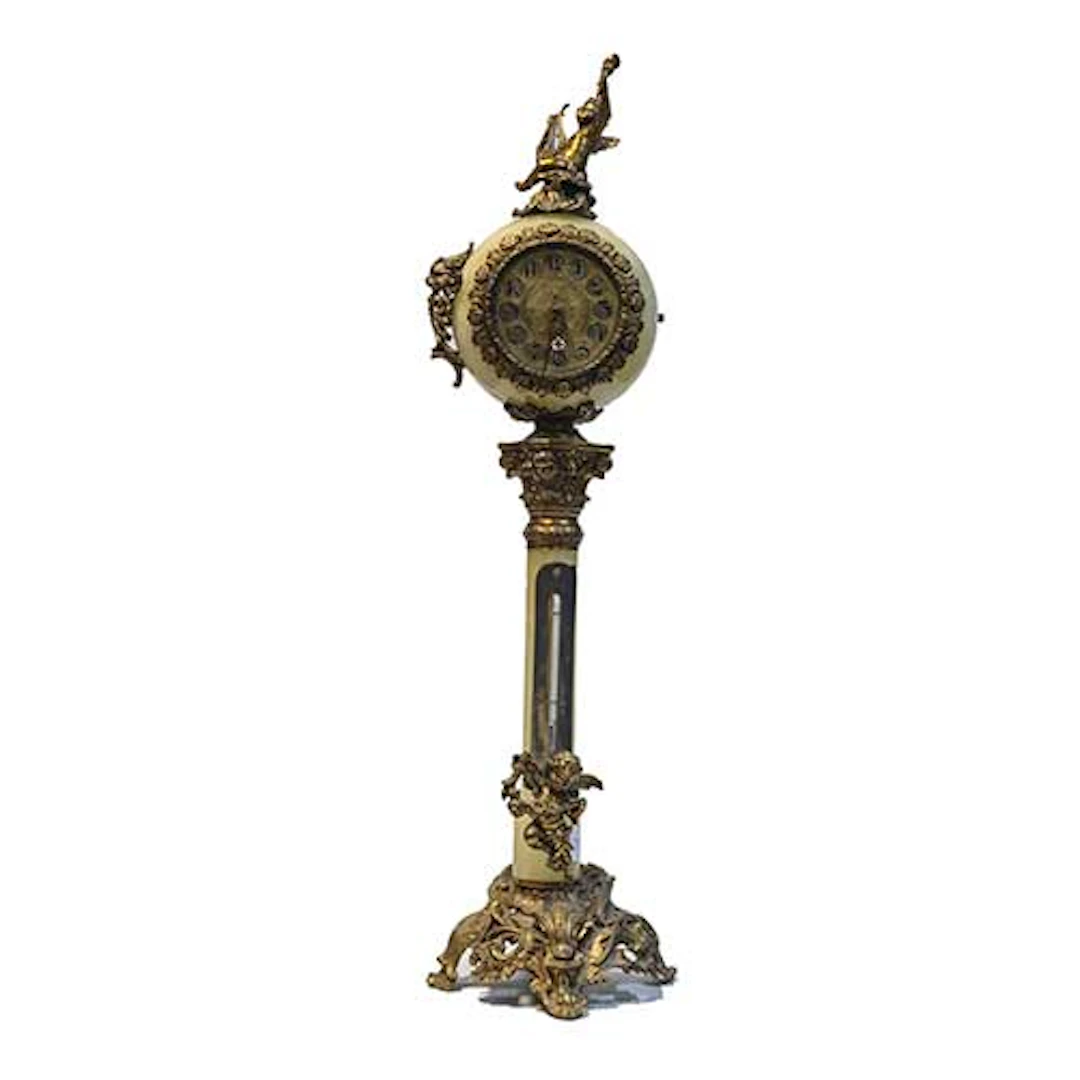 Reloj de sobremesa en alabastro y bronce