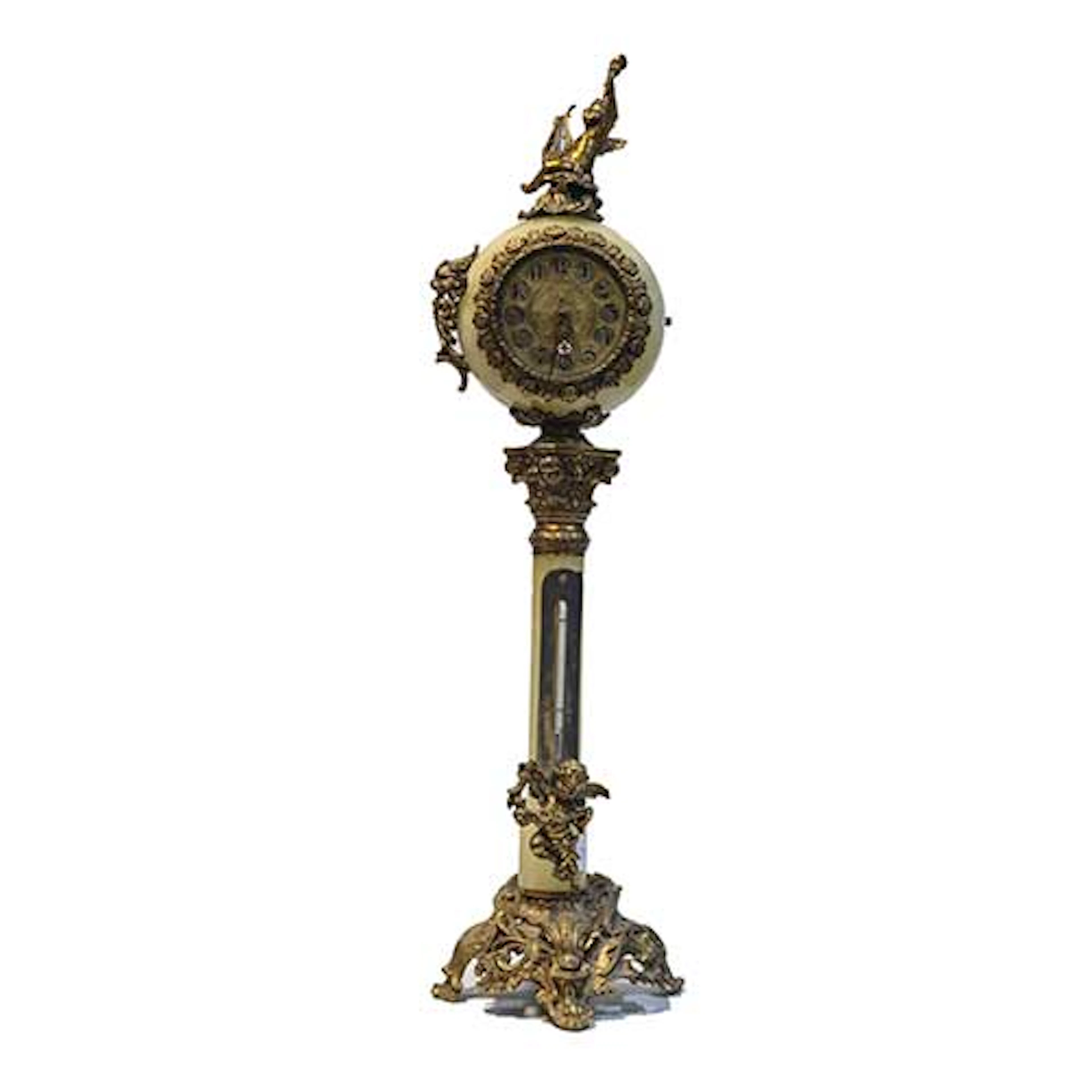 Reloj de sobremesa en alabastro y bronce