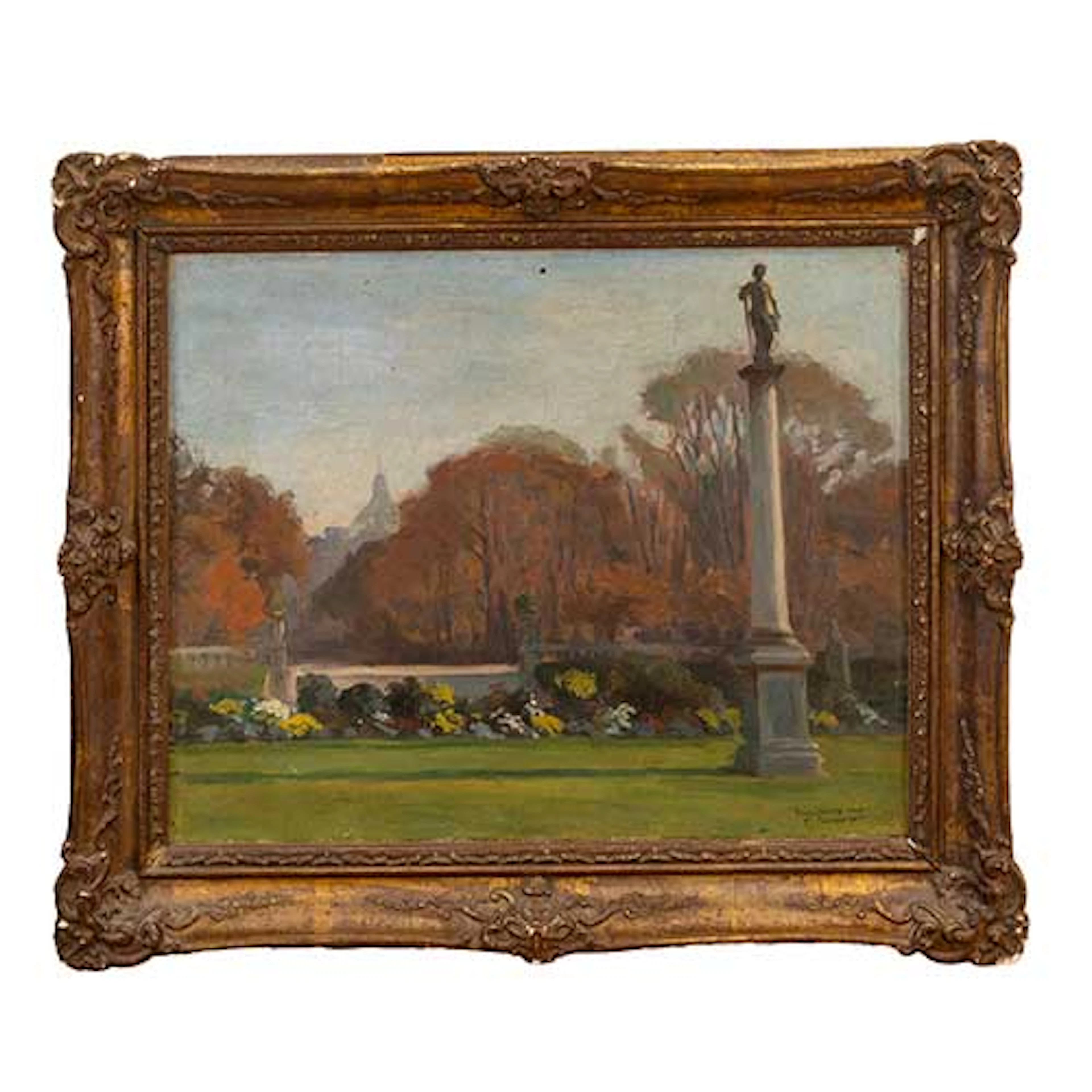 Jardin con escultura