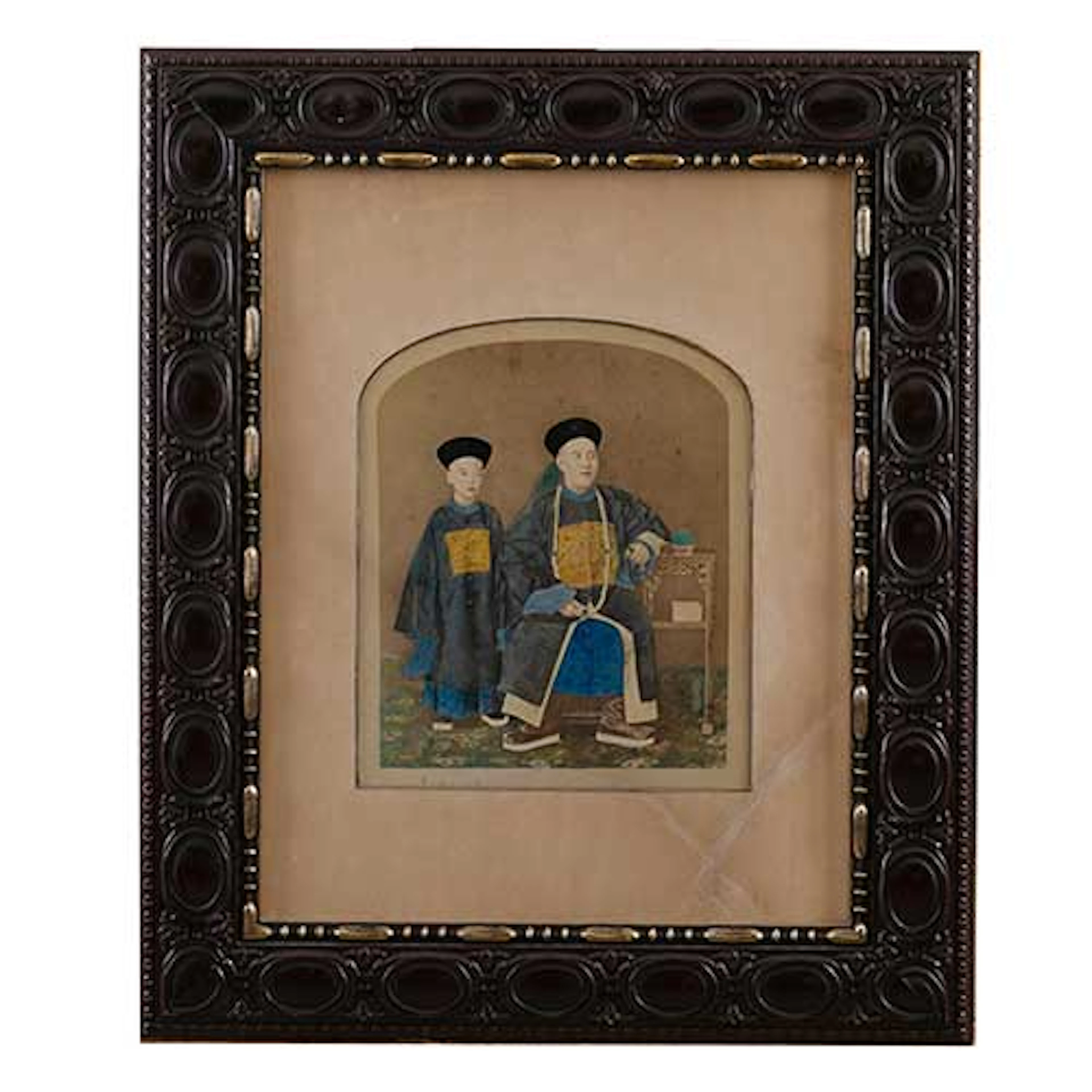 Pareja de retratos de familia china
