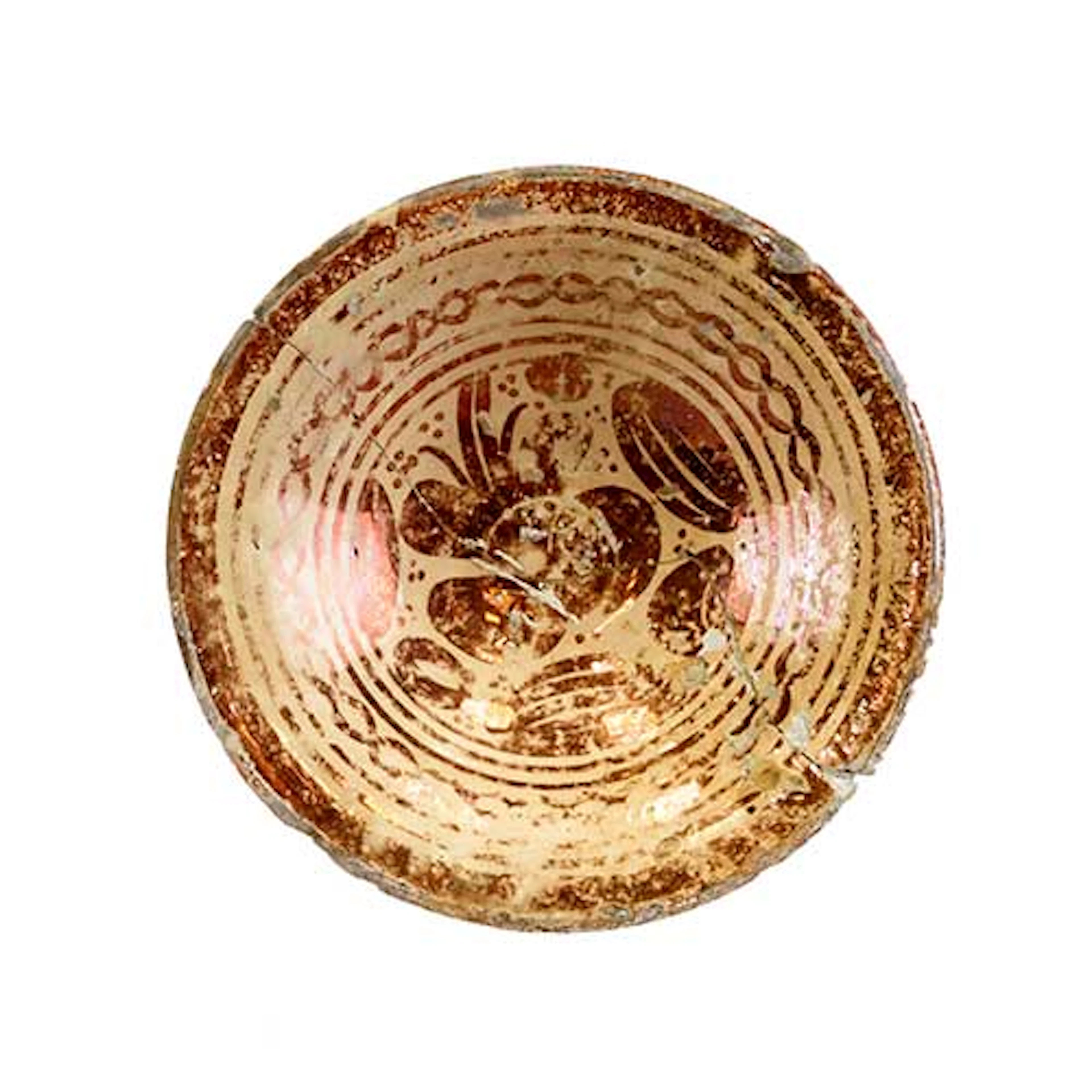 Plato decorativo en cermica de Manises con reflejos, s. XVIII