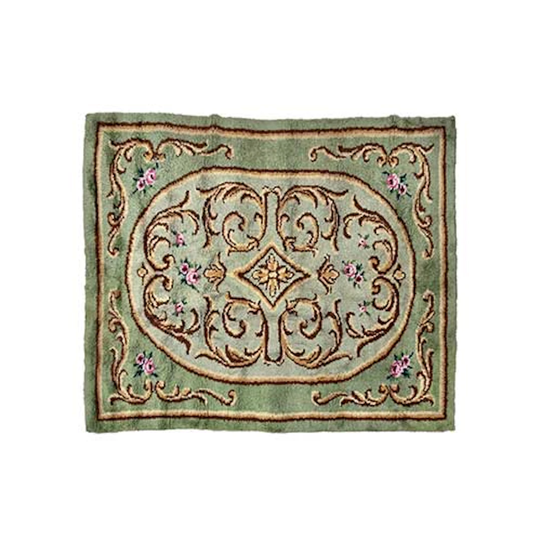 Alfombra en nudo espaol con roleos y flores