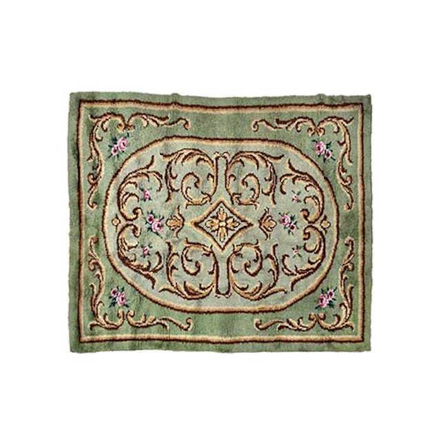 Alfombra en nudo espaol con roleos y flores
