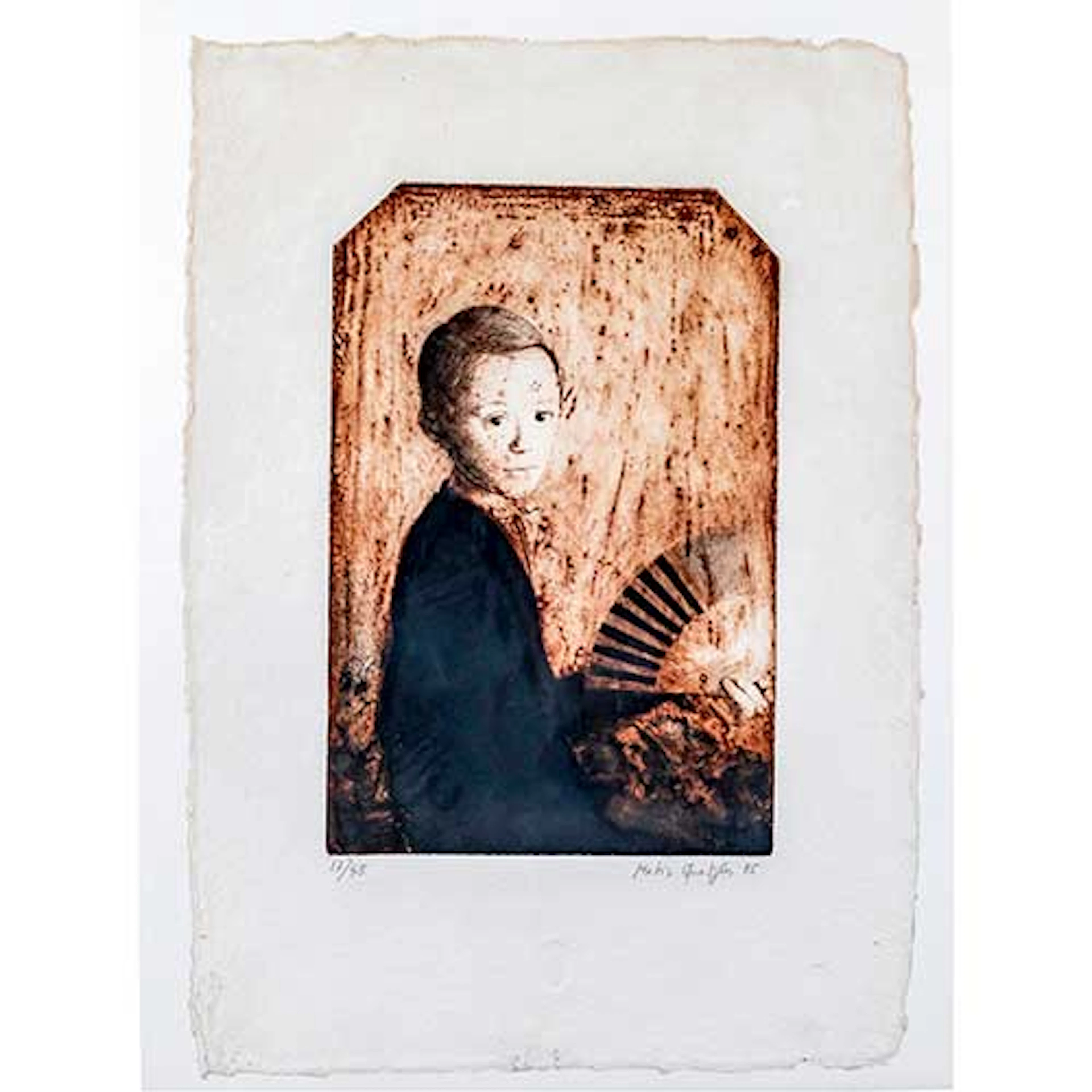 Retrato de nio con abanico