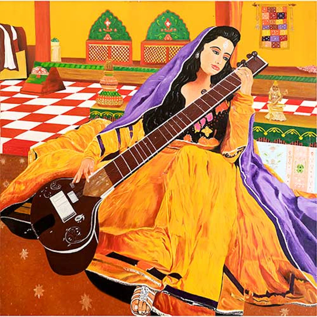 Mujer con sitar