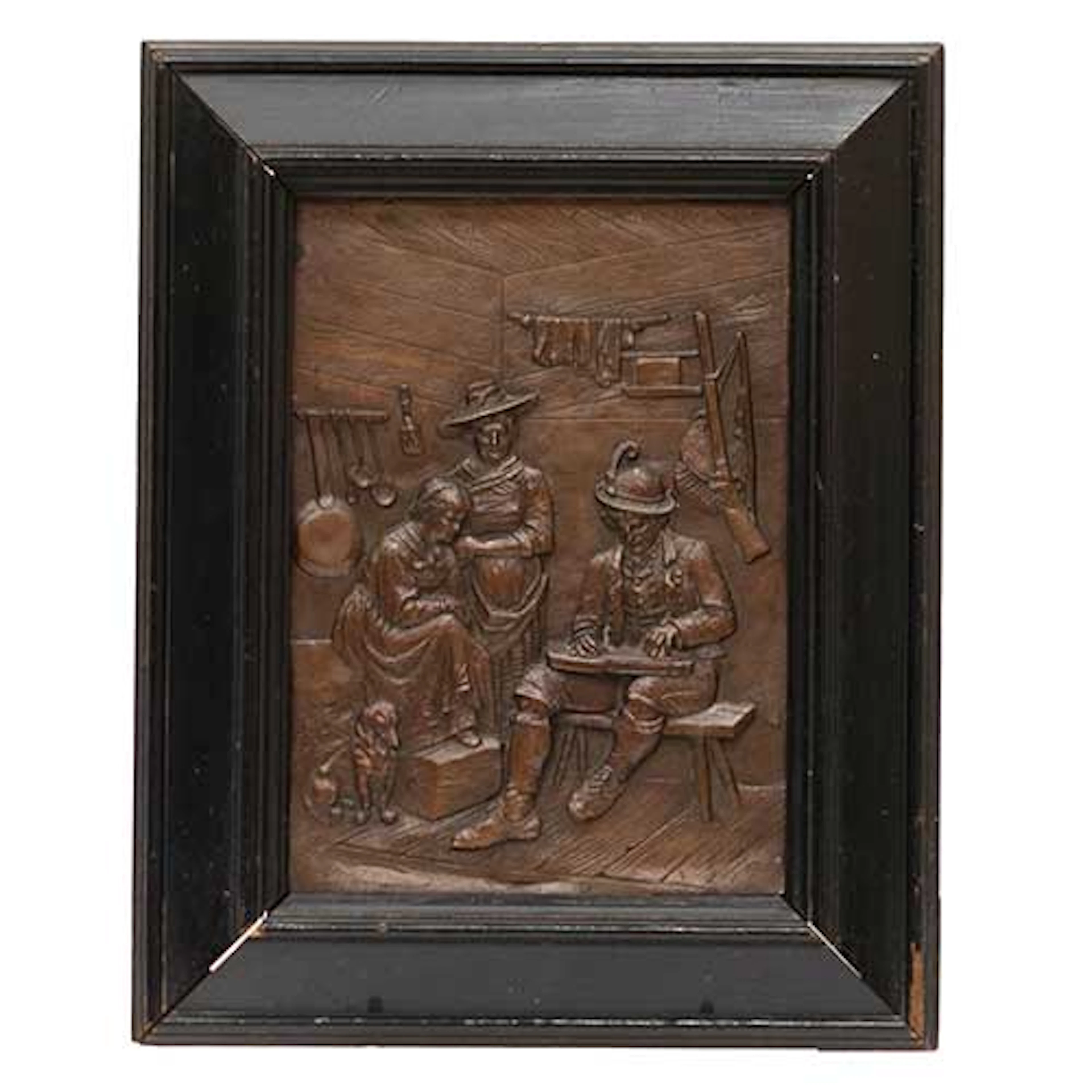 Relieve centro-europeo en cobre enmarcado, S. XIX
