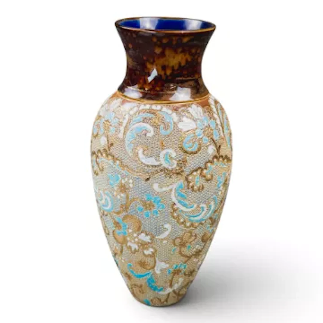 A Doulton Lambeth Slaters vase, typically decorated with a floral