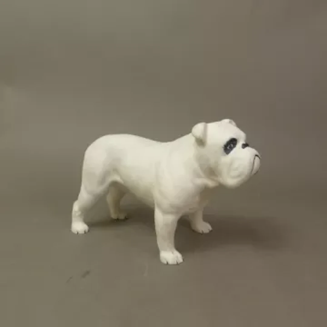 Beswick Bulldog model 965 in unusual matt white finish with black