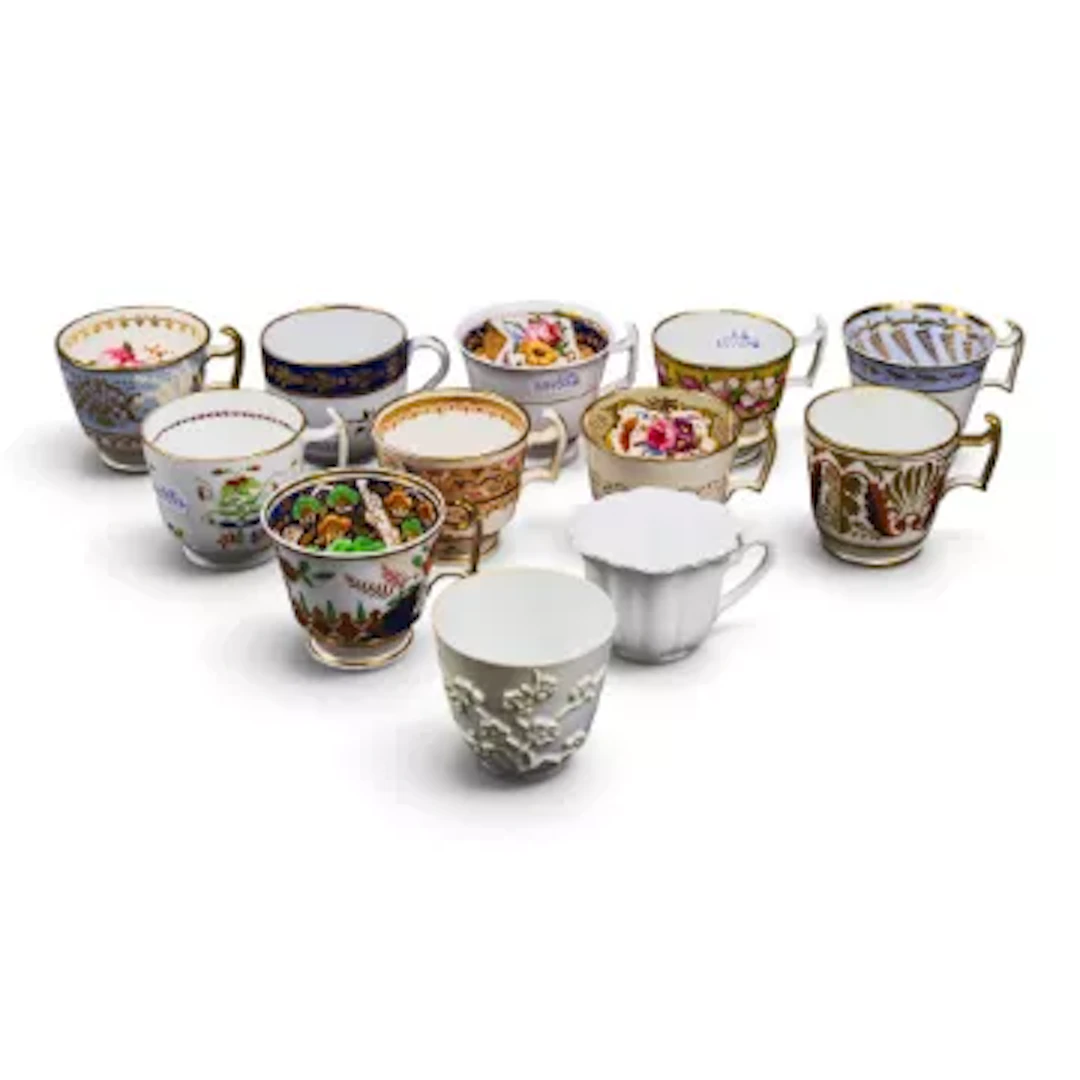 A group of 12 English porcelain 19th century coffee cups by various