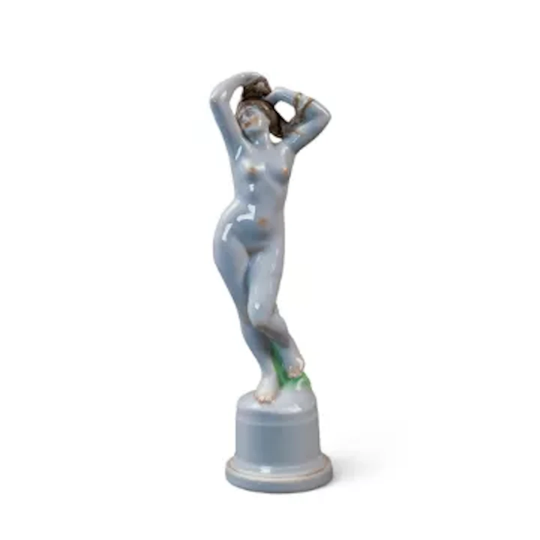 Herend Hungary porcelain figure of a female nude in an Art Deco style