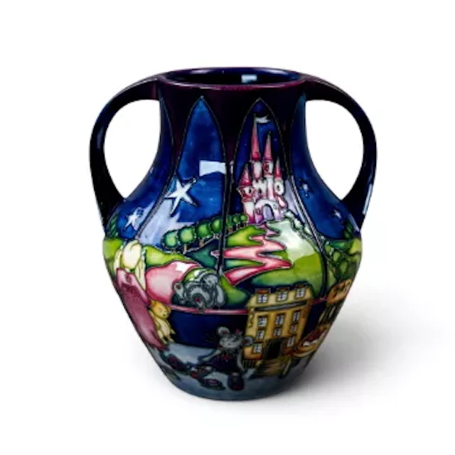 A Moorcroft two handled vase in the Twinkle Twinkle little Star design