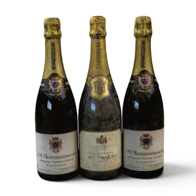 J-M. Monmousseau sparkling wine x 2, together with Reynier Brut Champagne
